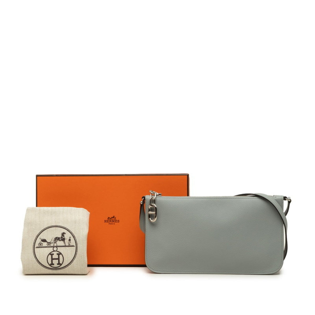 Hermes Gray Handbag Shoulder Bag (Pre-Owned)