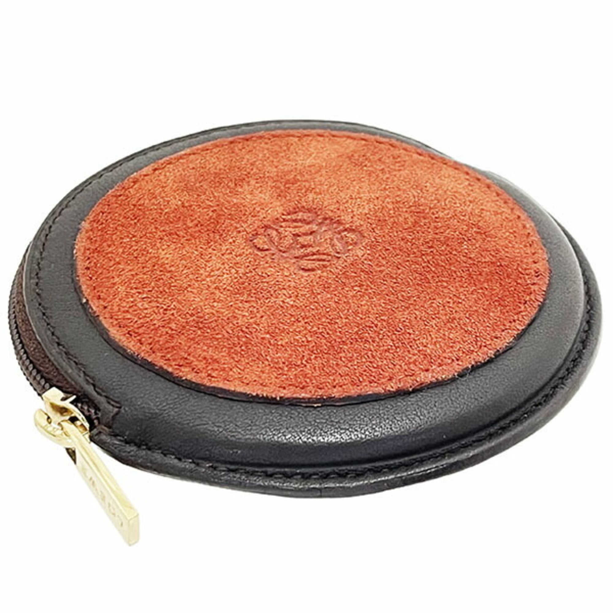 Loewe Dark Brown Red Color Suede Leather Coin Purse/Coin Case (Pre-Owned)