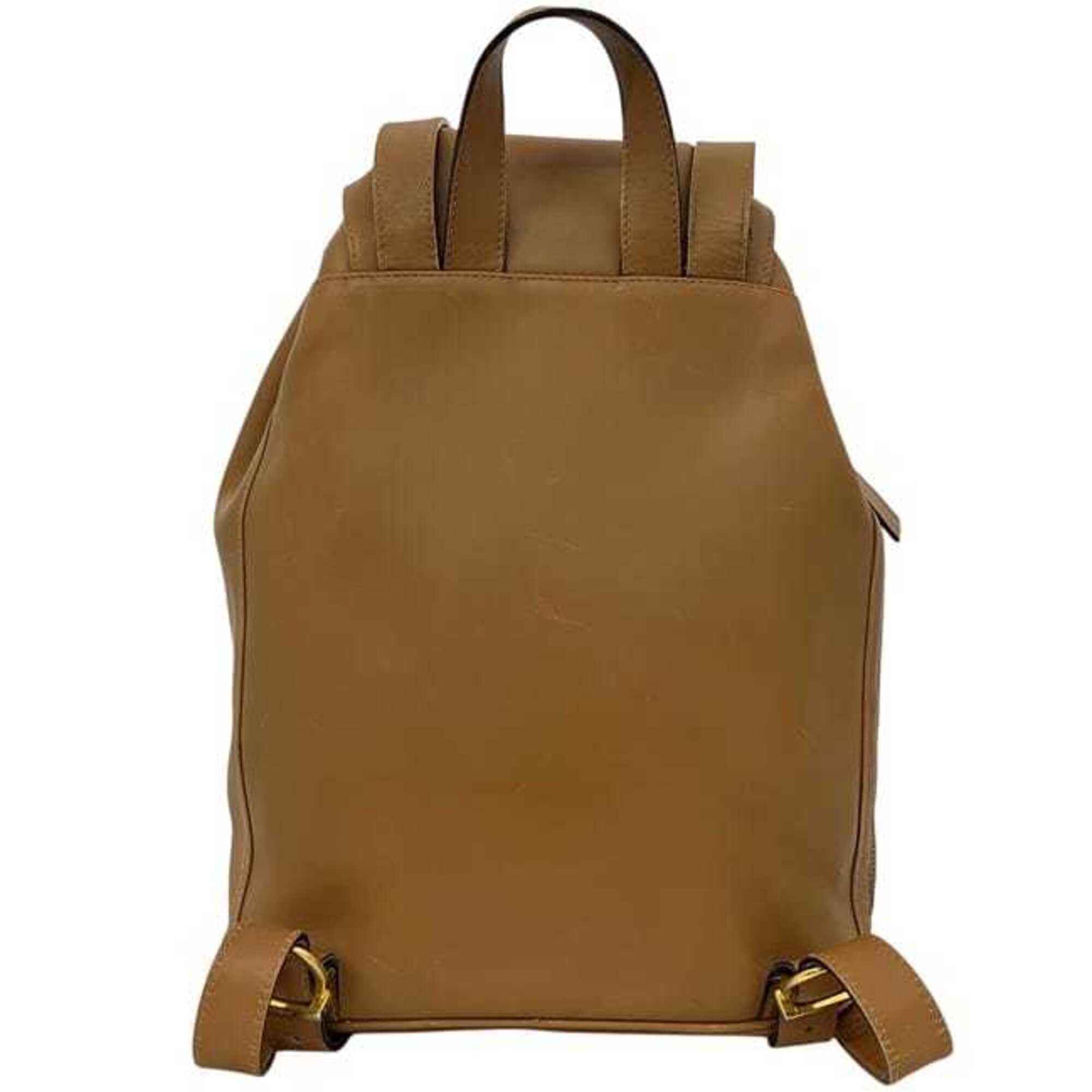 Salvatore Ferragamo Brown Camel Leather Backpack (Pre-Owned)