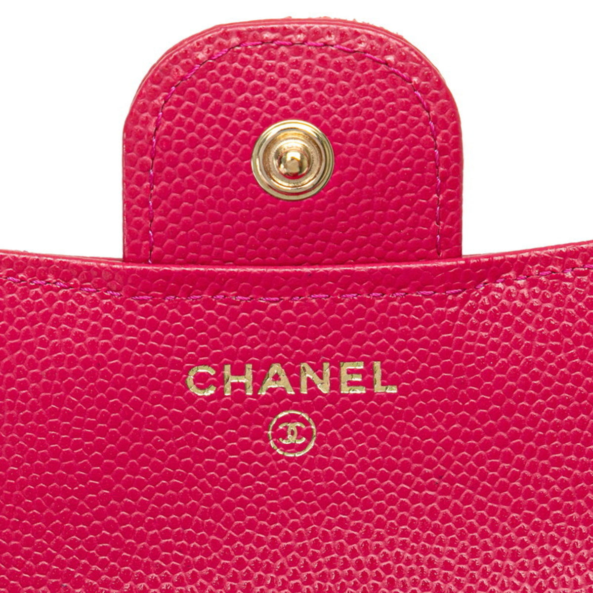 Chanel Pink Grained Calfskin Wallet (Bi-Fold) (Pre-Owned)