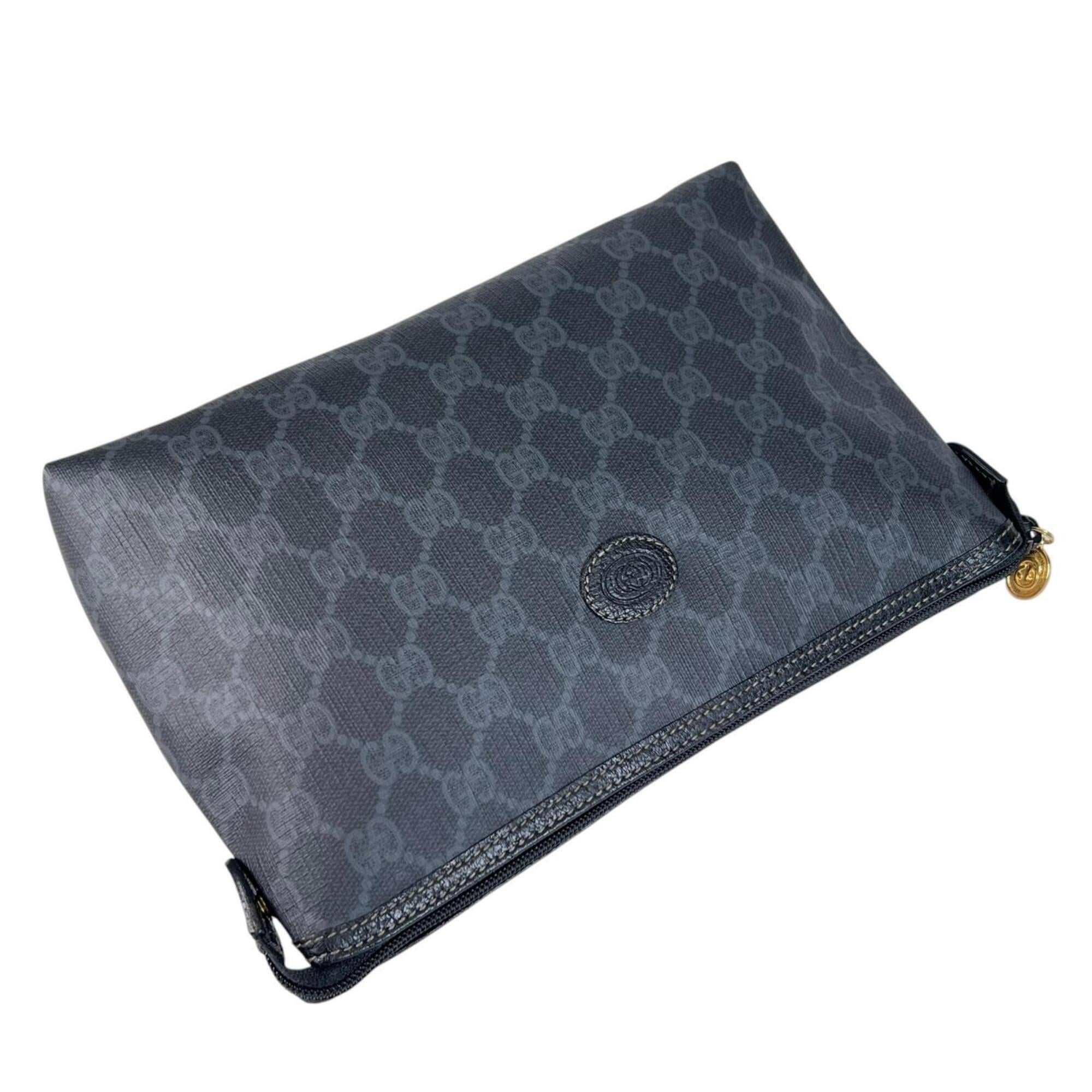 Gucci Black Gray Pvc Clutch Bag Pouch (Pre-Owned)