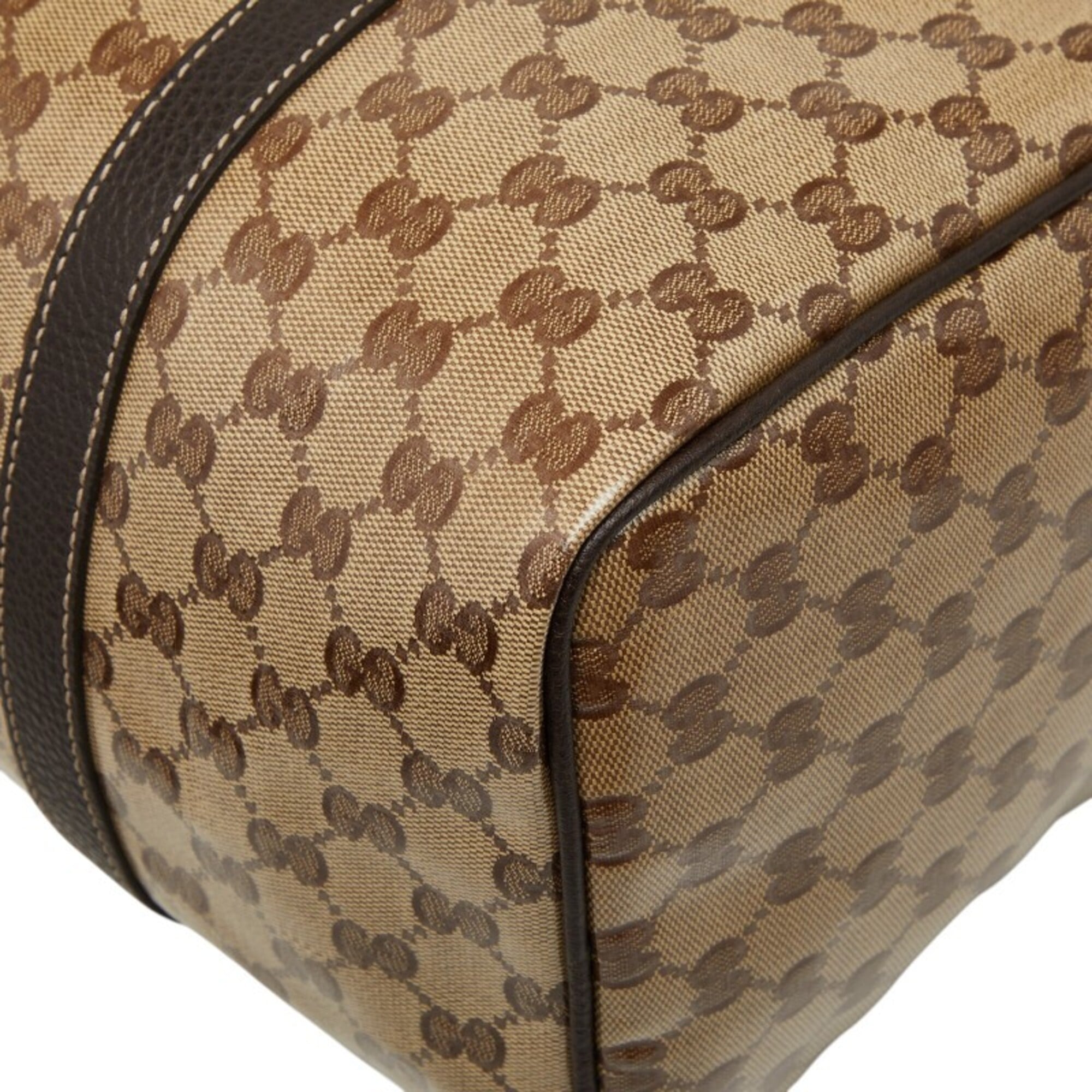 Gucci Beige Brown Pvc Leather Boston Bag Handbag (Pre-Owned)