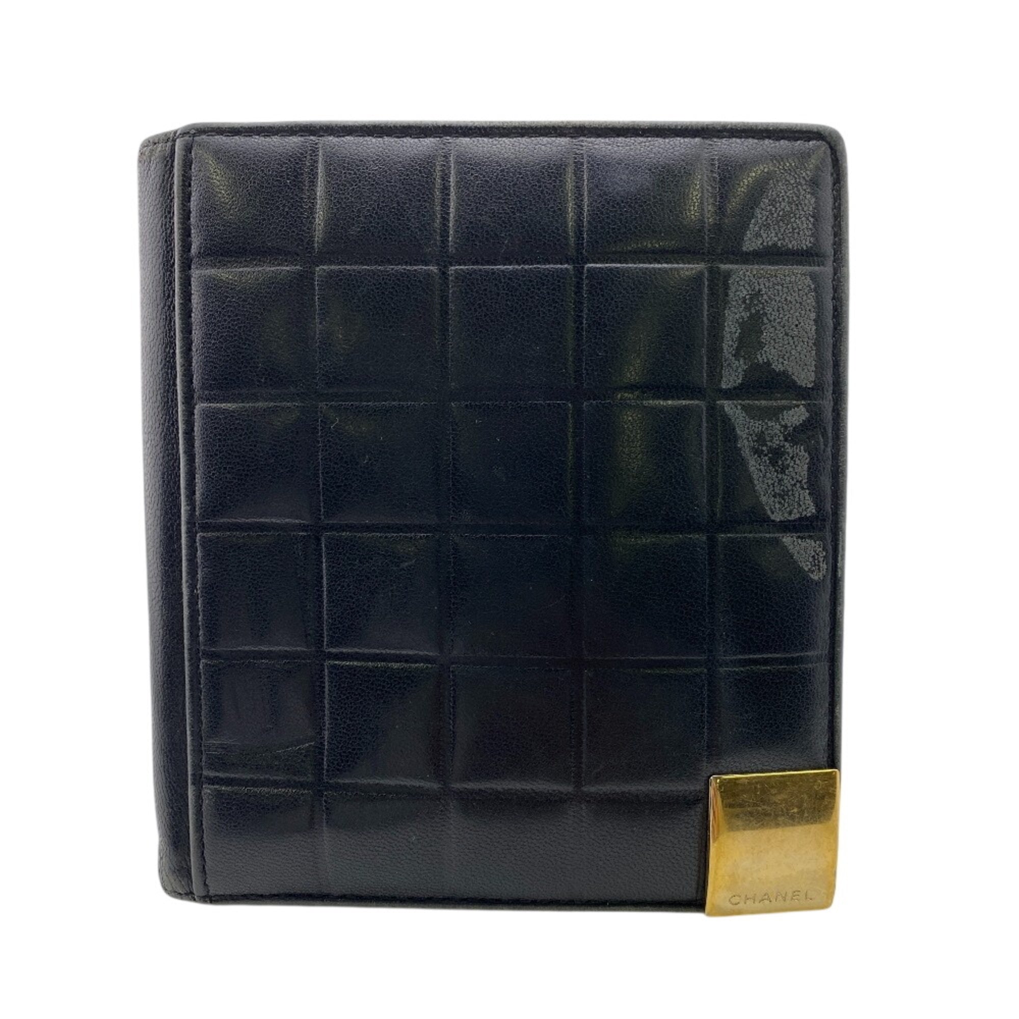 Chanel Black Leather Wallet (Bi-Fold) (Pre-Owned)