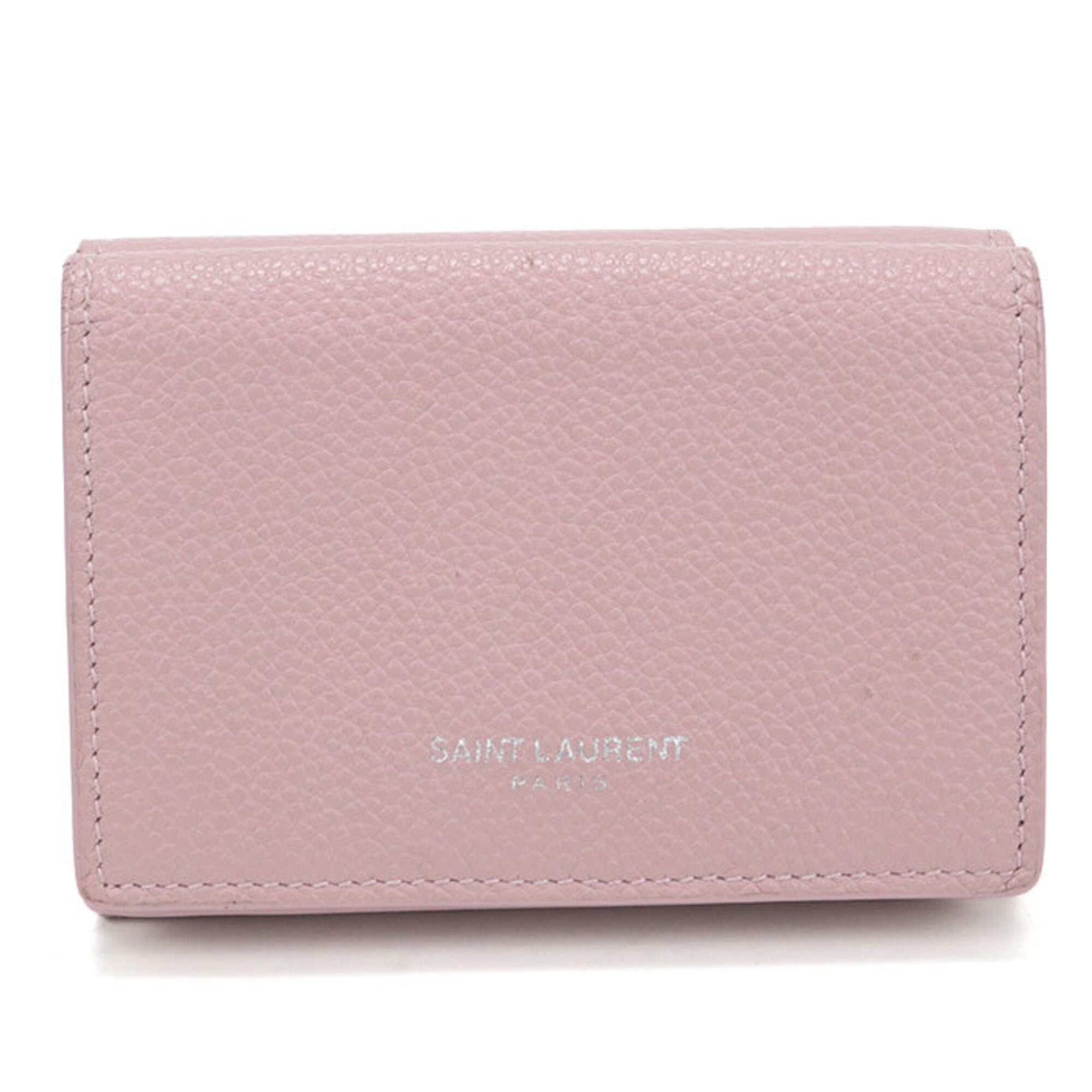 Saint Laurent Pink Leather Wallet (Tri-Fold) (Pre-Owned)