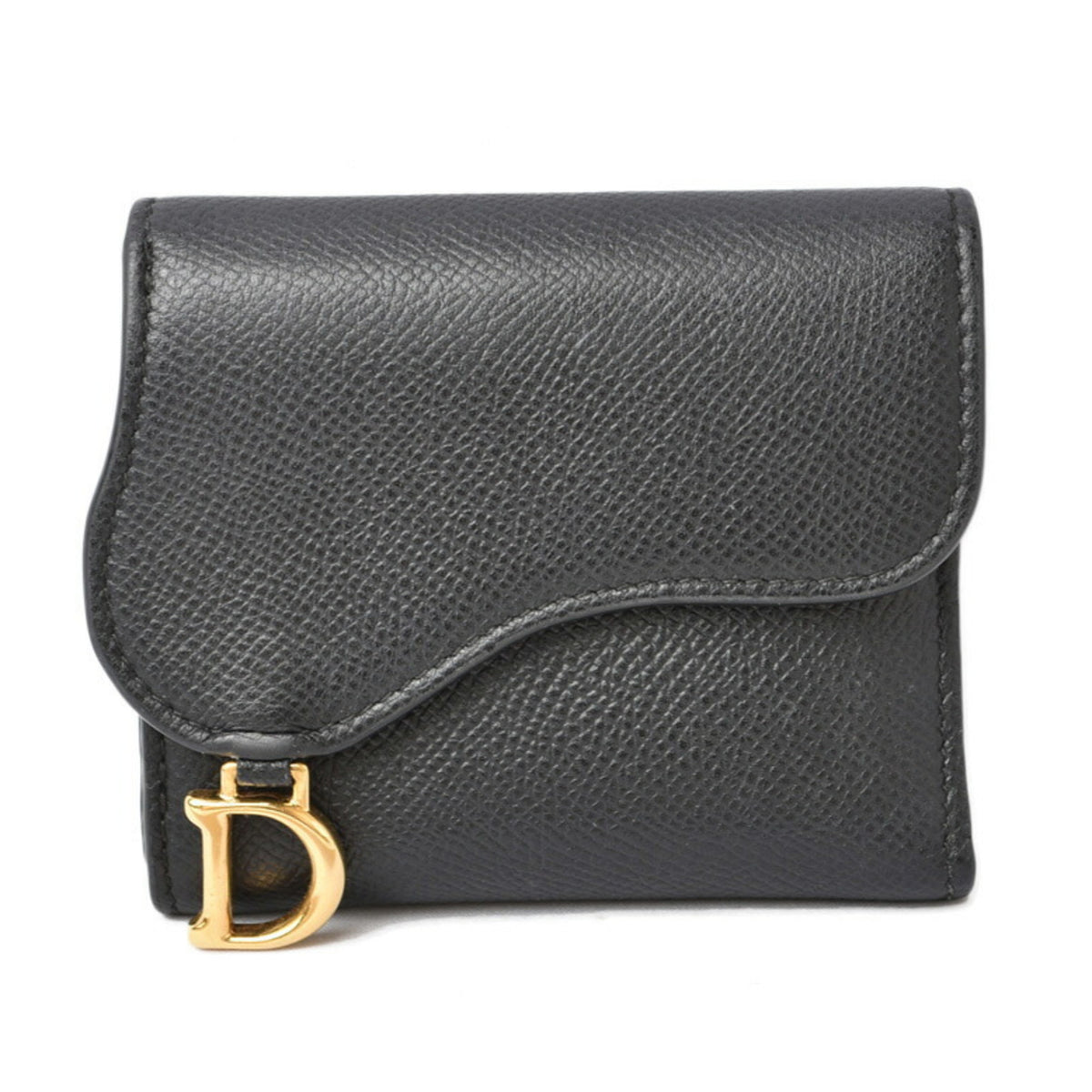 Christian Dior Navy Leather Wallet (Tri-Fold) (Pre-Owned)