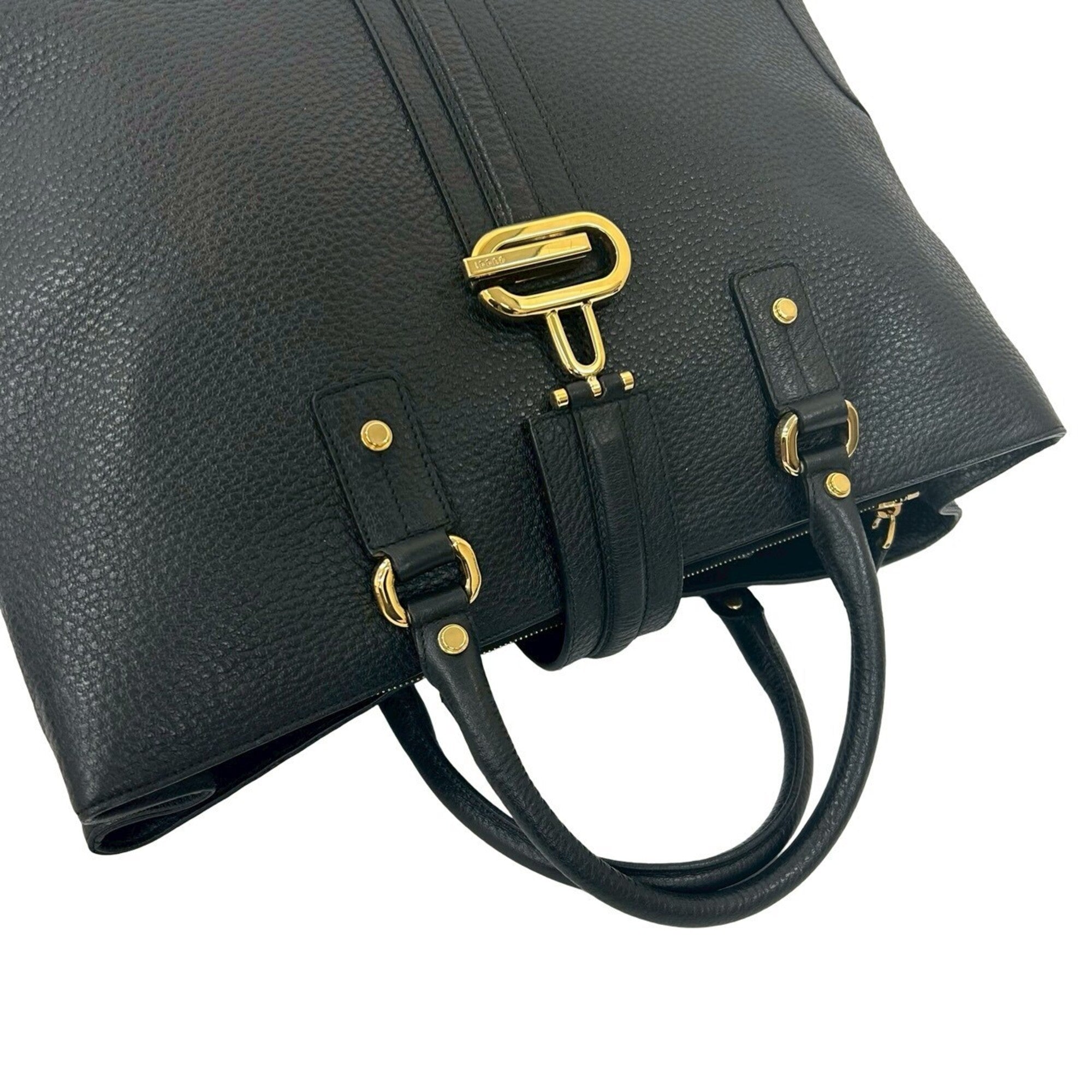 Gucci Black Leather Handbag Tote Bag (Pre-Owned)
