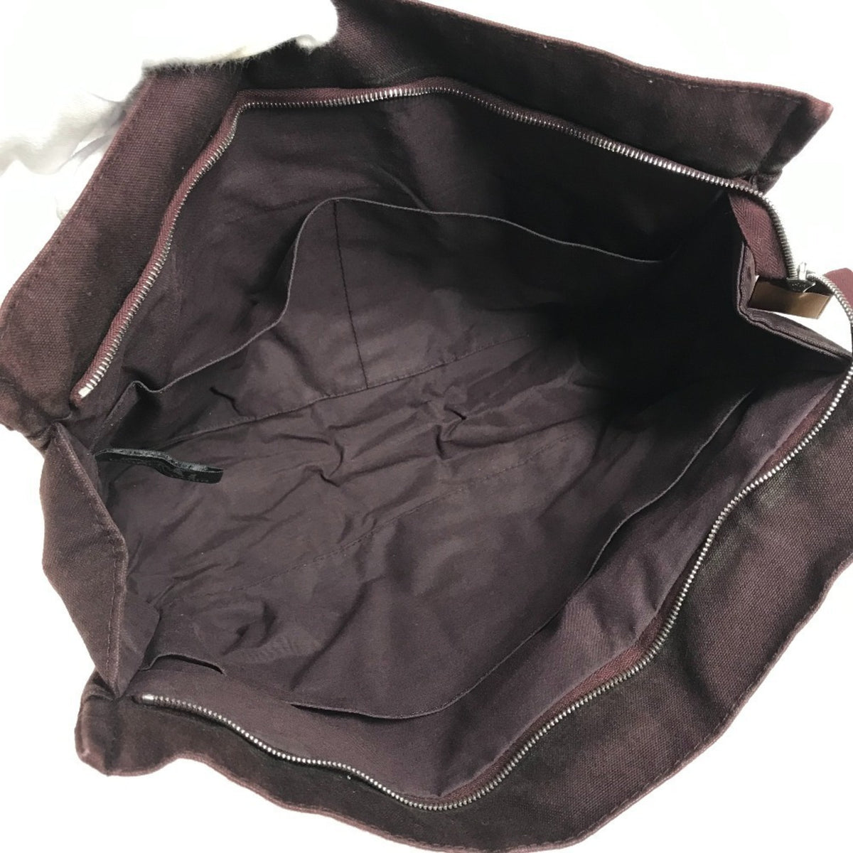 Hermes Red Color Wine Cotton Clutch Bag Pouch (Pre-Owned)
