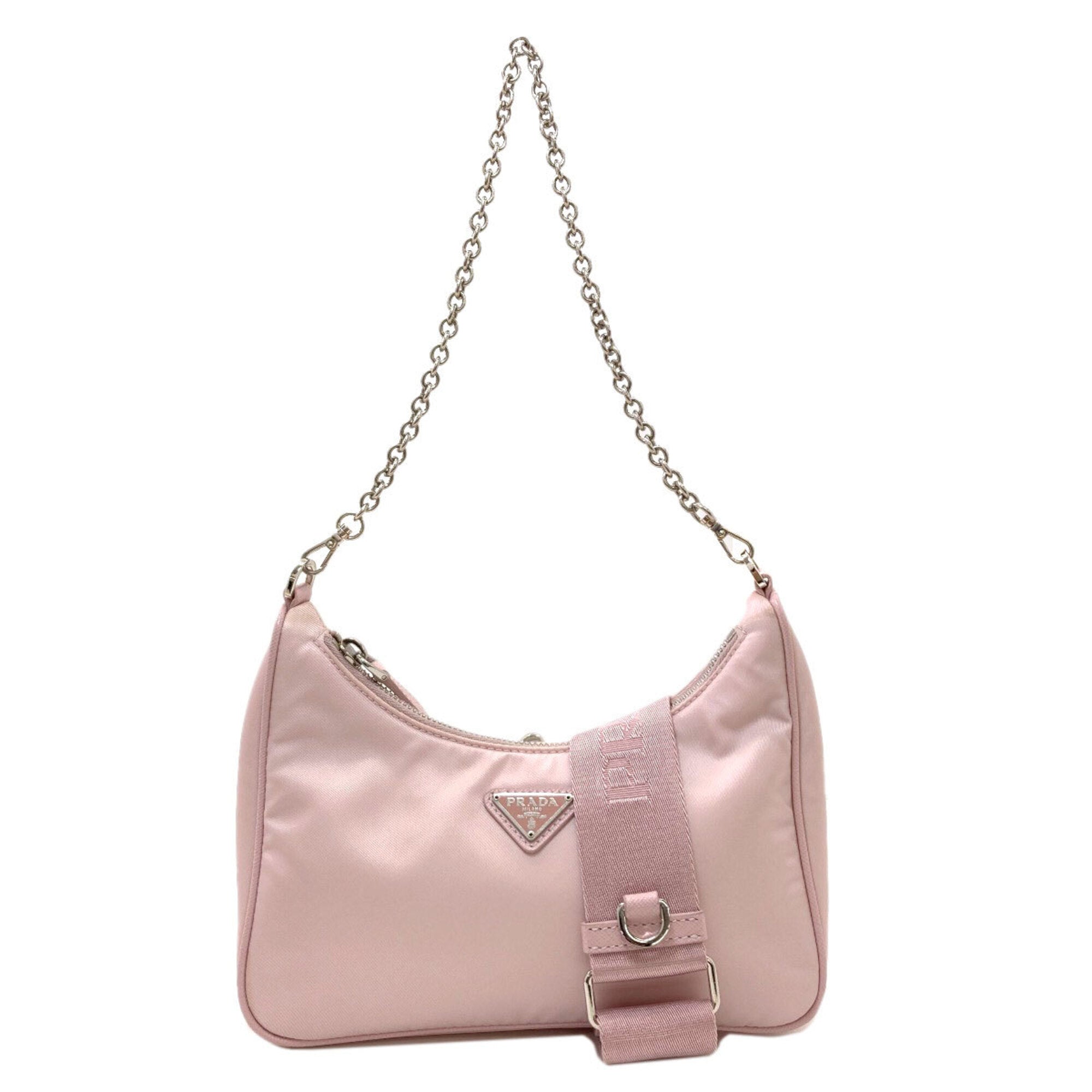 Prada Pink Nylon Pouch Shoulder Bag (Pre-Owned)