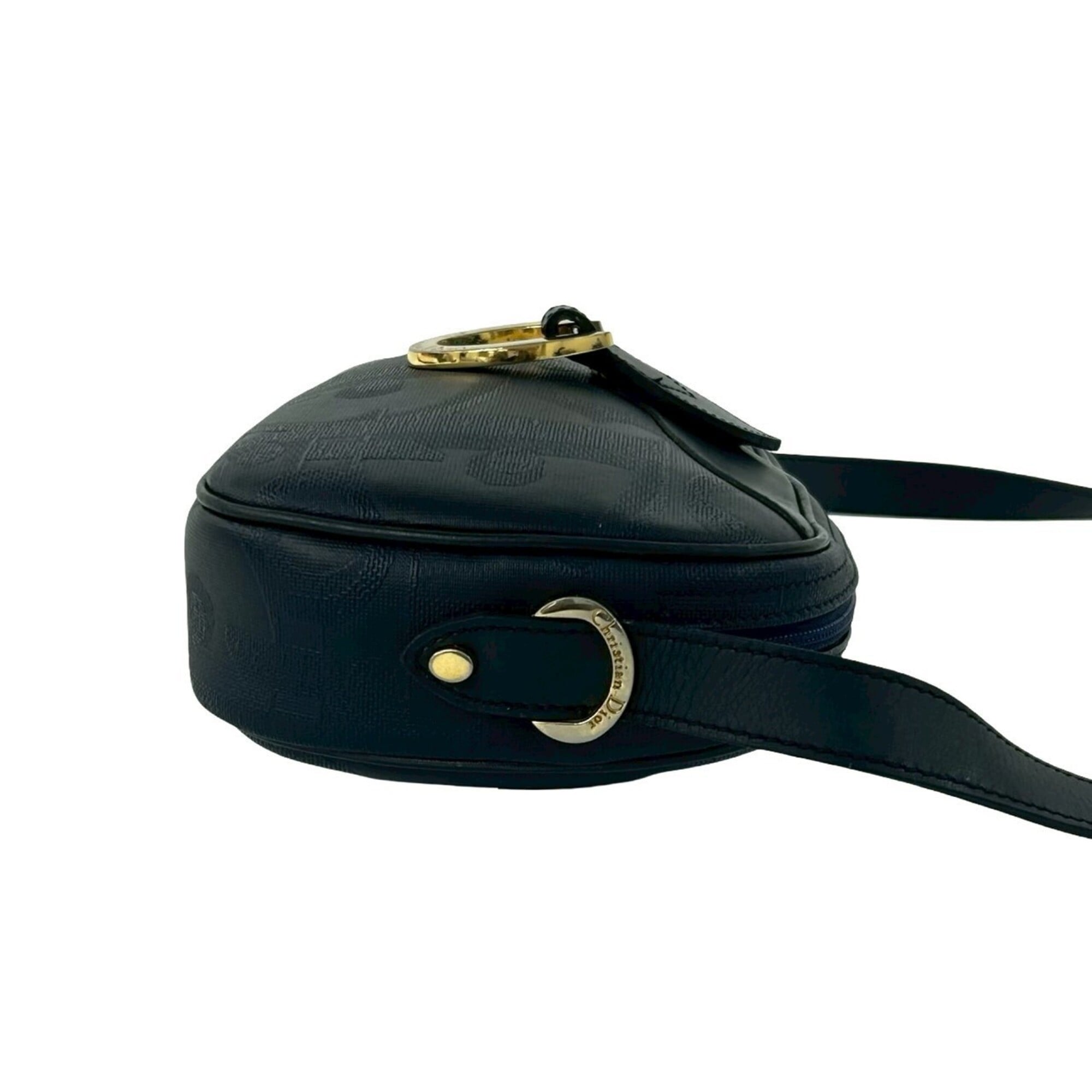 Christian Dior Navy Pvc Leather Pochette Shoulder Bag (Pre-Owned)
