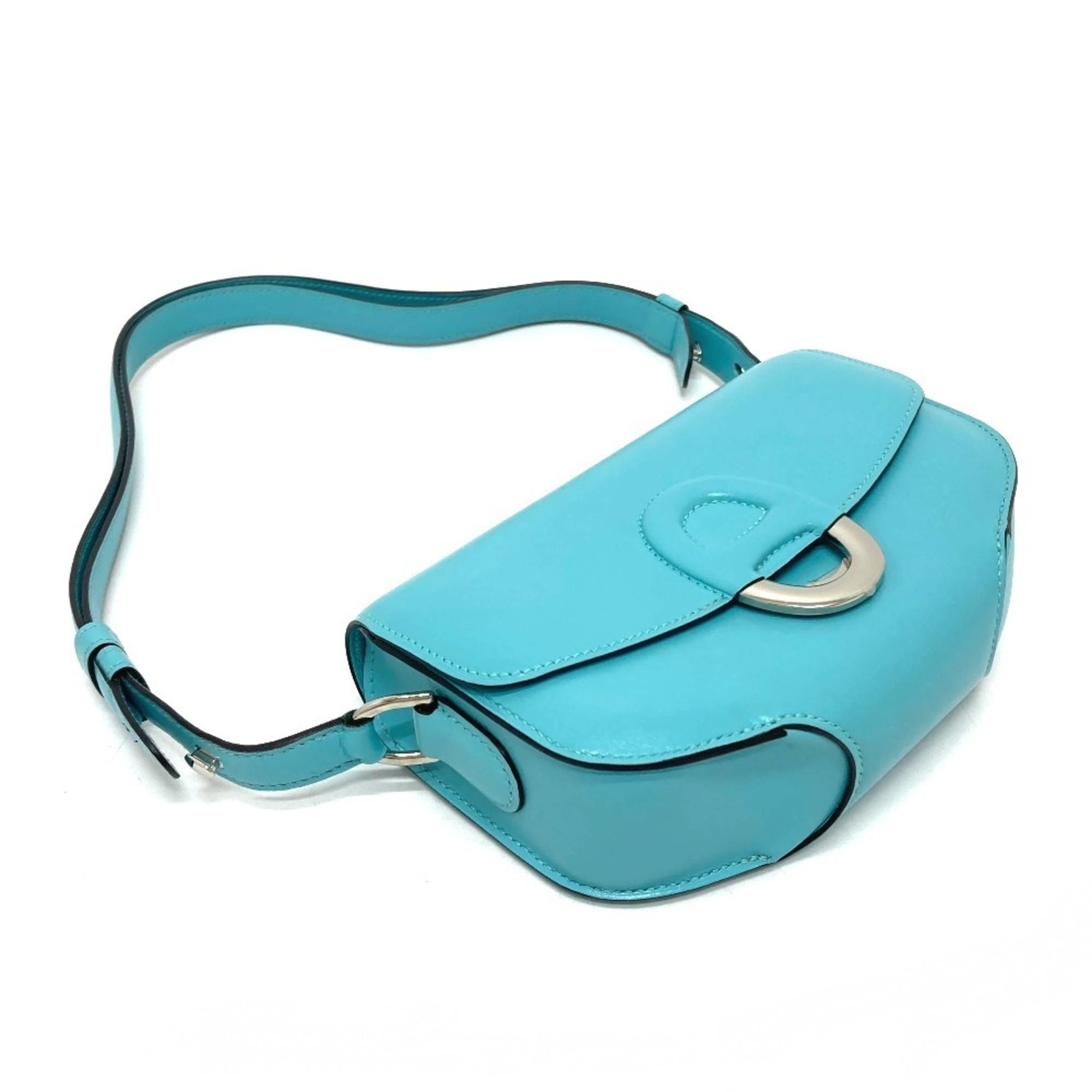 Hermes Blue Blue Atoll Tadelakt Leather Handbag Shoulder Bag (Pre-Owned)