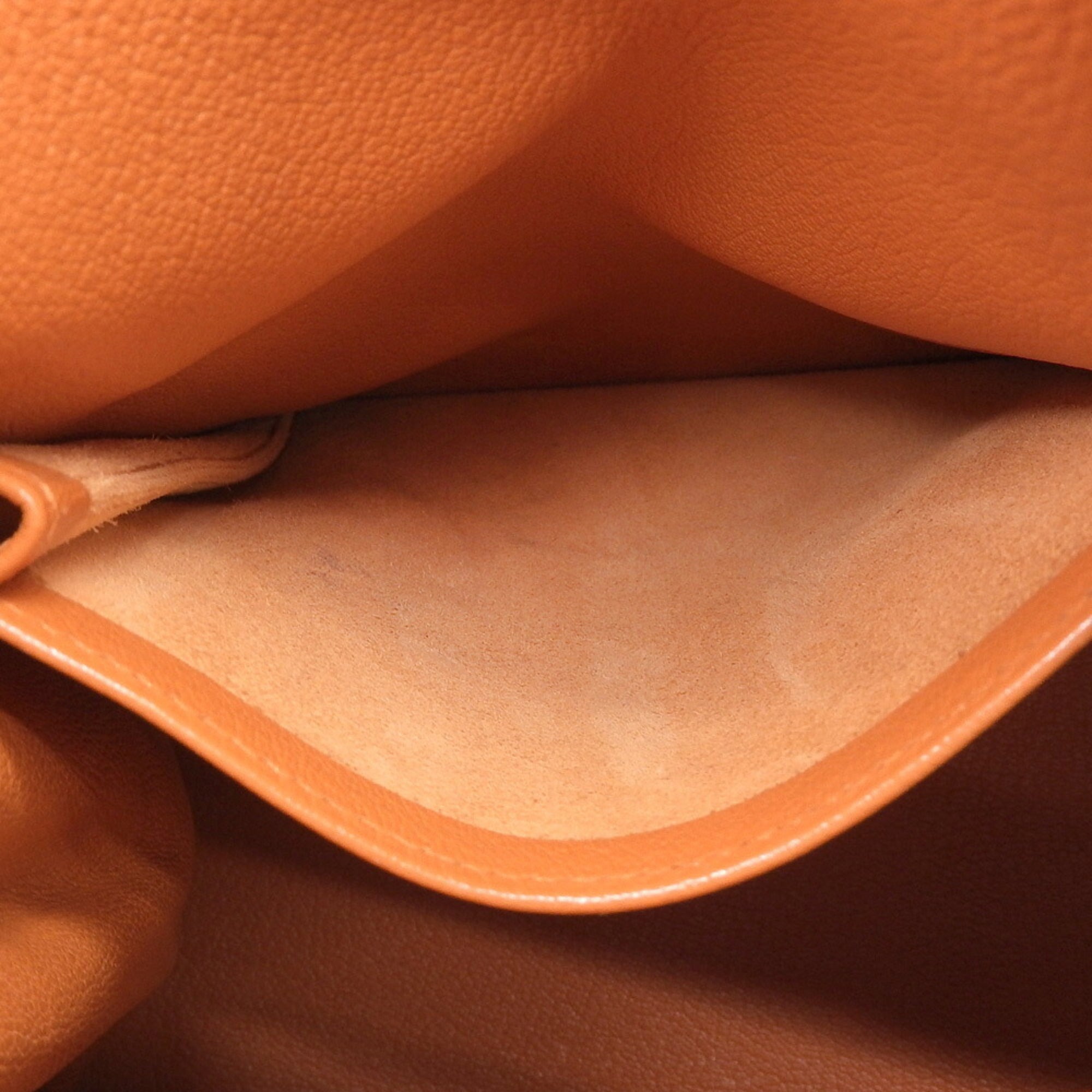 Hermes Orange Taurillon Clemence Leather Handbag Shoulder Bag (Pre-Owned)
