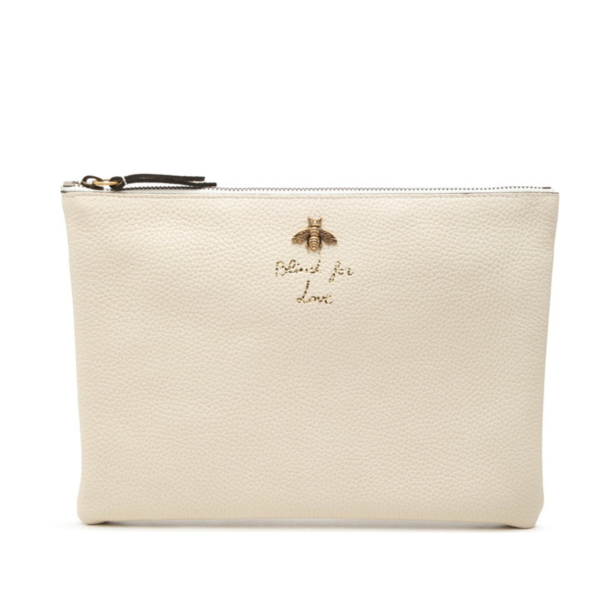 Gucci Ivory Leather Clutch Bag (Pre-Owned)