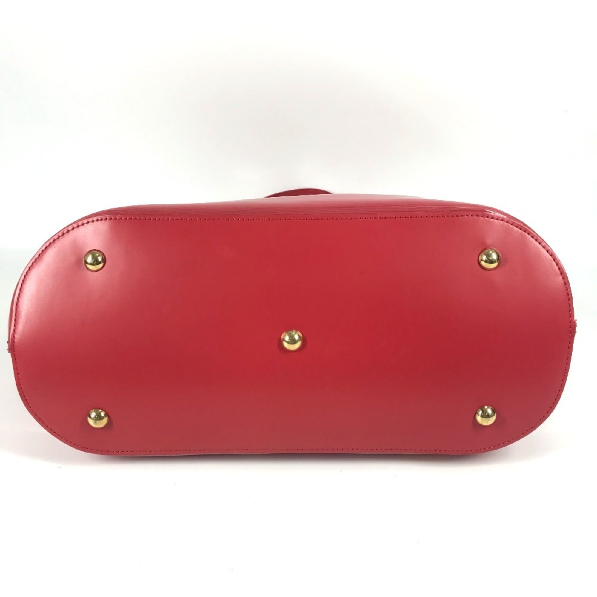 Louis Vuitton Red Color Vinyl Leather Handbag Tote Bag (Pre-Owned)