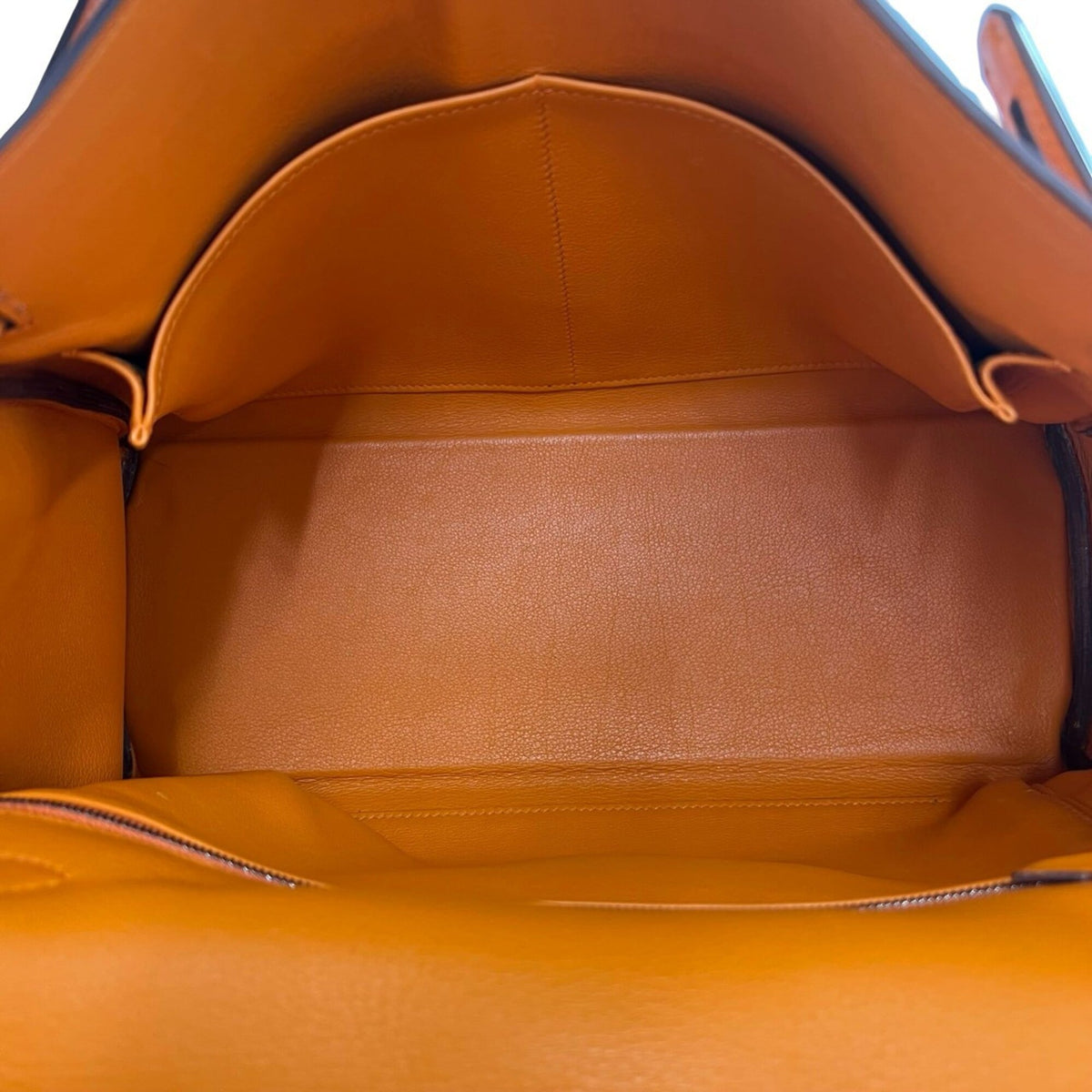 Hermes Orange Chevre Leather Handbag Shoulder Bag (Pre-Owned)
