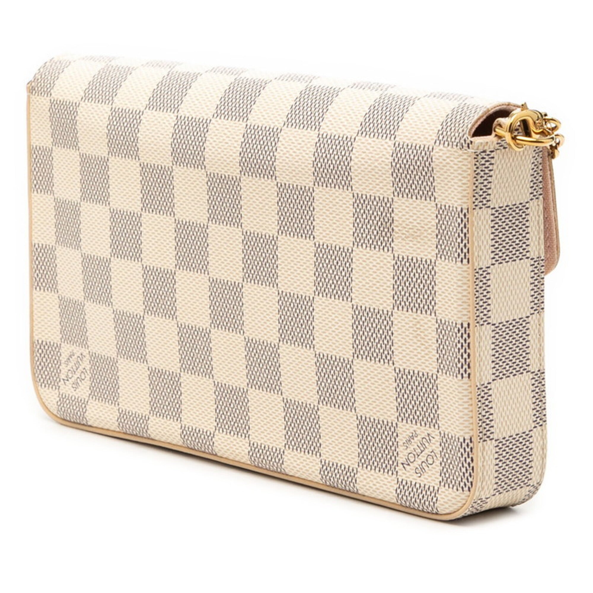 Louis Vuitton Damier Azur White Leather Pvc Pouch Shoulder Bag (Pre-Owned)