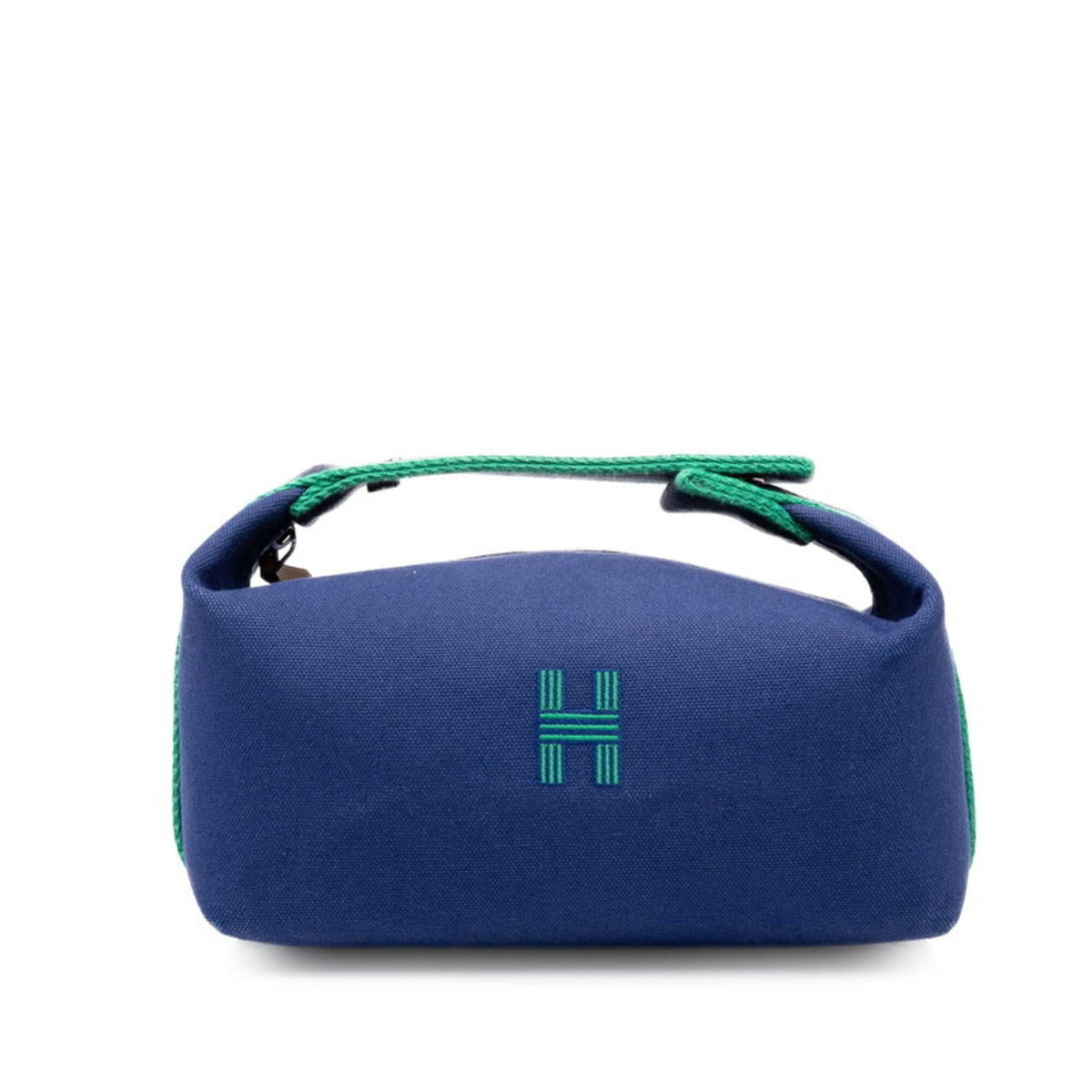 Hermes Green Navy Canvas Handbag Pouch (Pre-Owned)