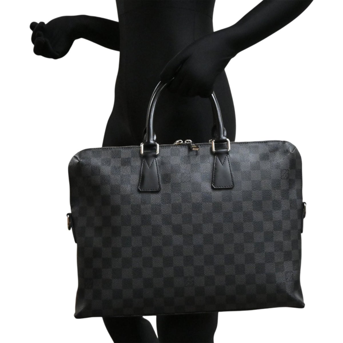 Louis Vuitton Black Damier Graphite Handbag (Pre-Owned)