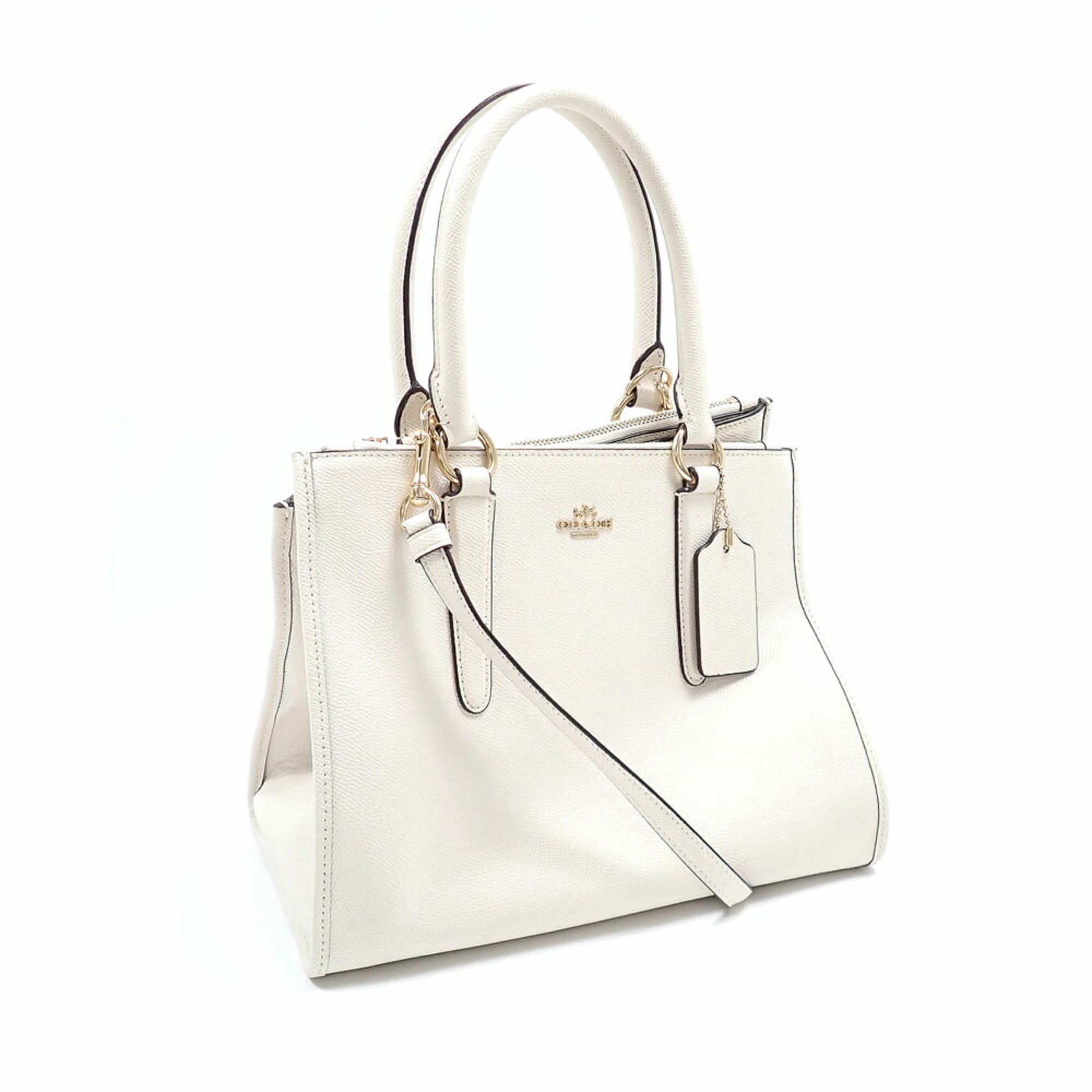 Coach White Leather Handbag (Pre-Owned)