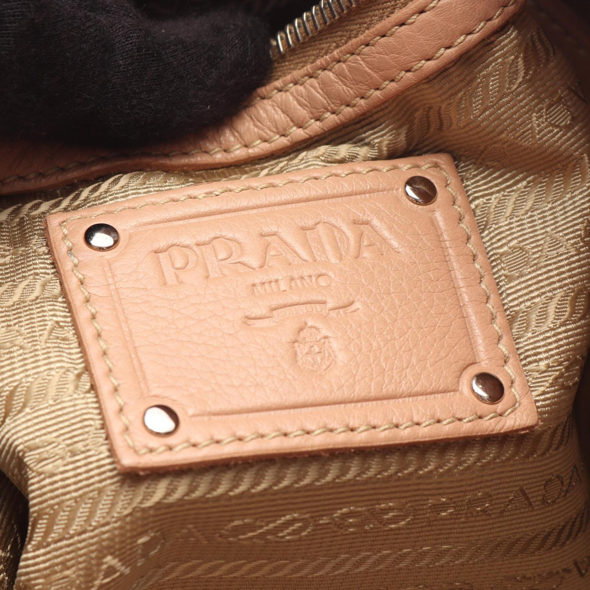 Prada Pink Leather Handbag Tote Bag (Pre-Owned)