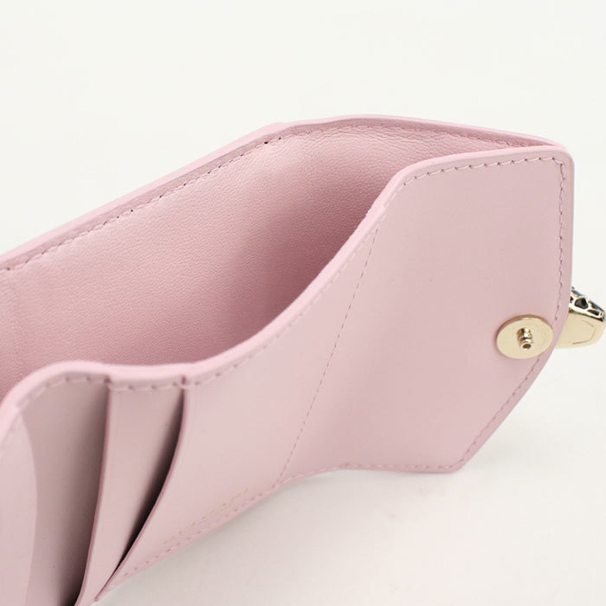 Bvlgari Pink Leather Wallet (Tri-Fold) (Pre-Owned)