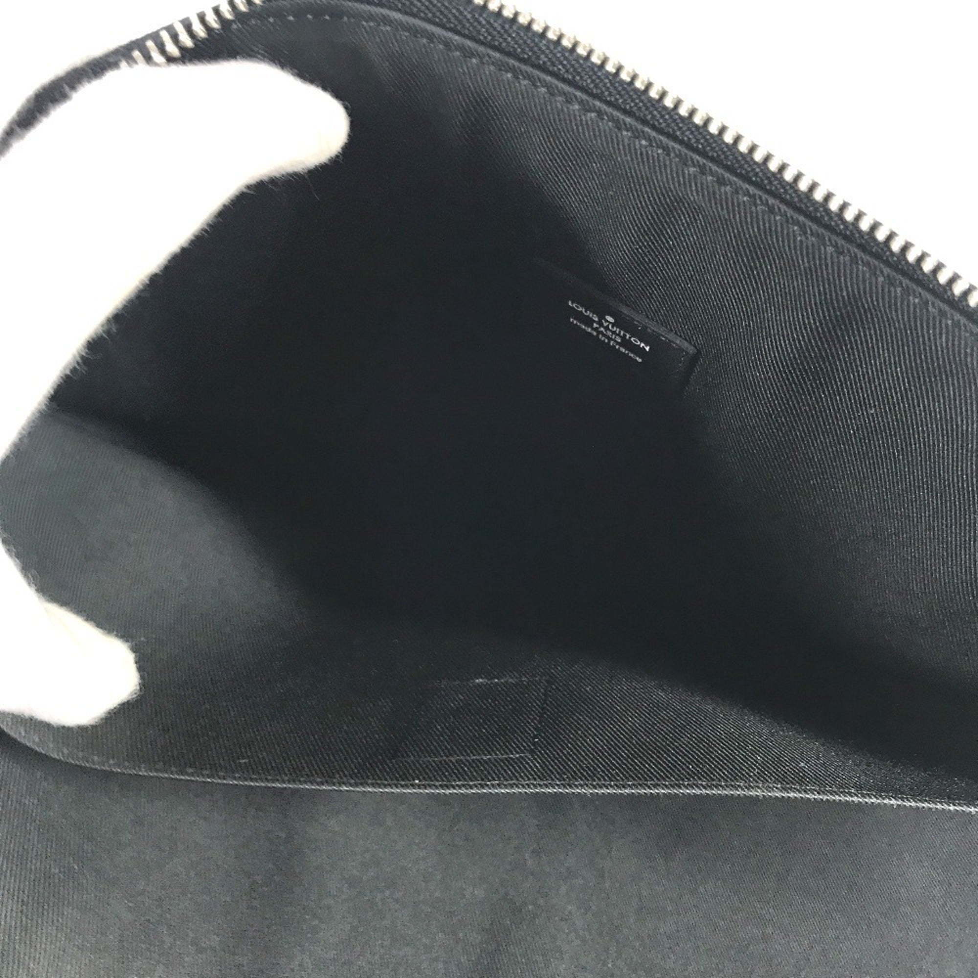 Louis Vuitton Black Red Color White Damier Graphite Clutch Bag Pochette Pouch (Pre-Owned)