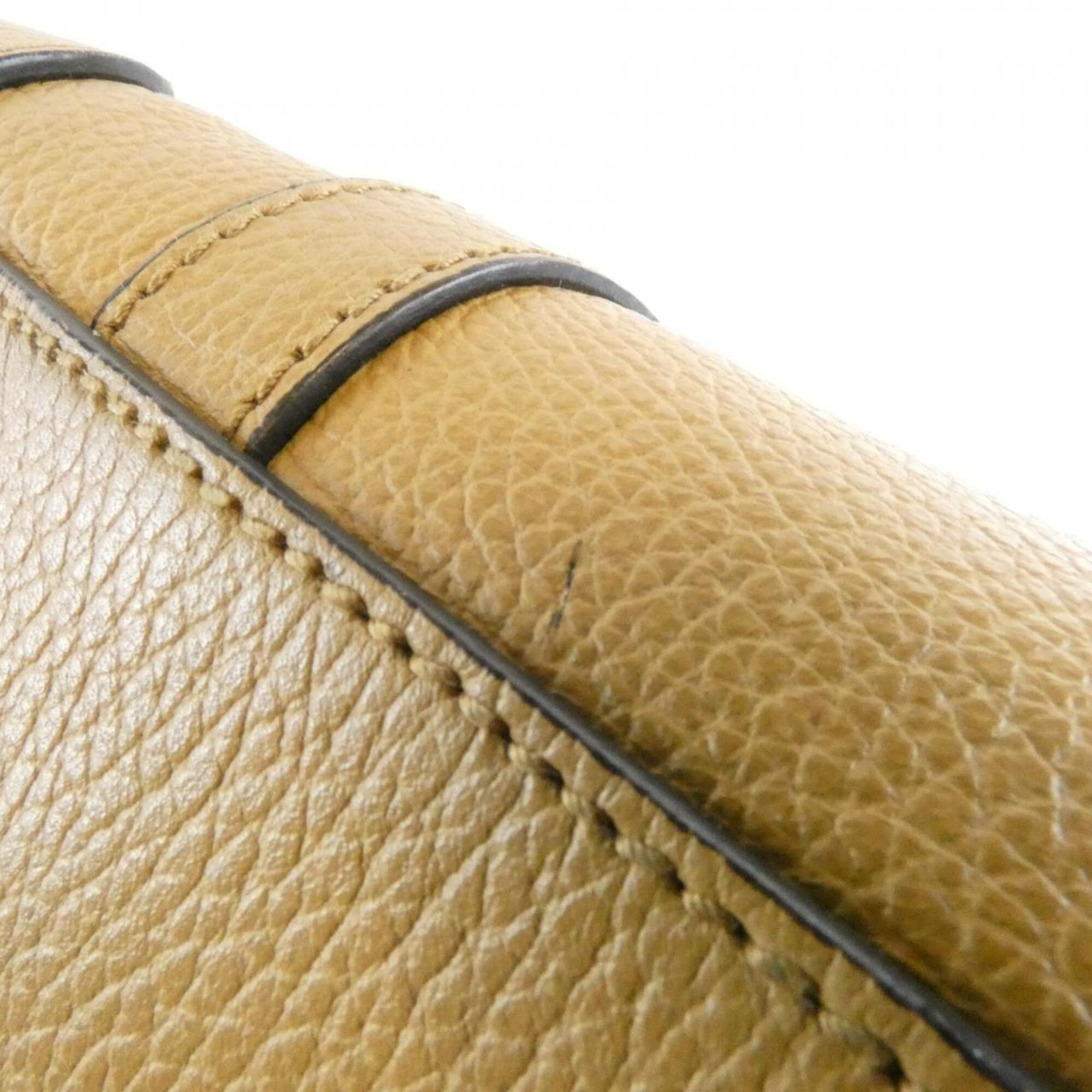 Gucci Dark Beige Leather Handbag (Pre-Owned)
