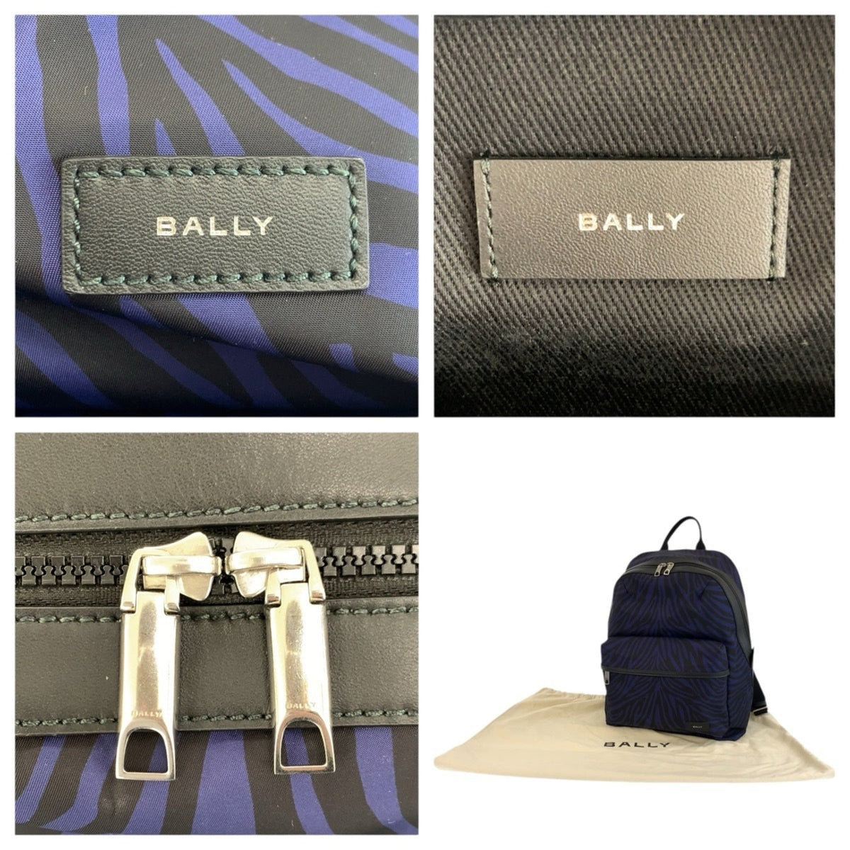 Bally Black Navy Nylon Backpack (Pre-Owned)