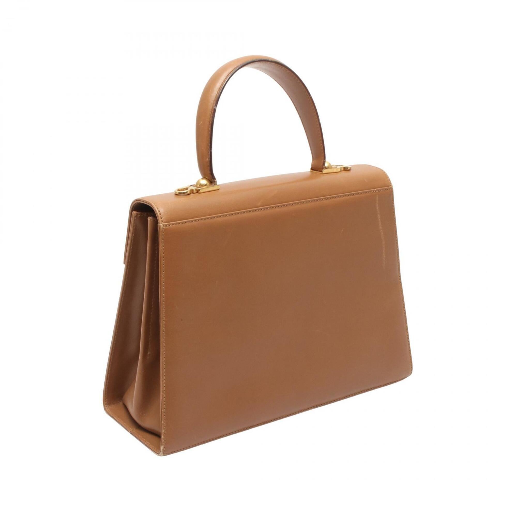 Salvatore Ferragamo Gancini Brown Leather Handbag (Pre-Owned)