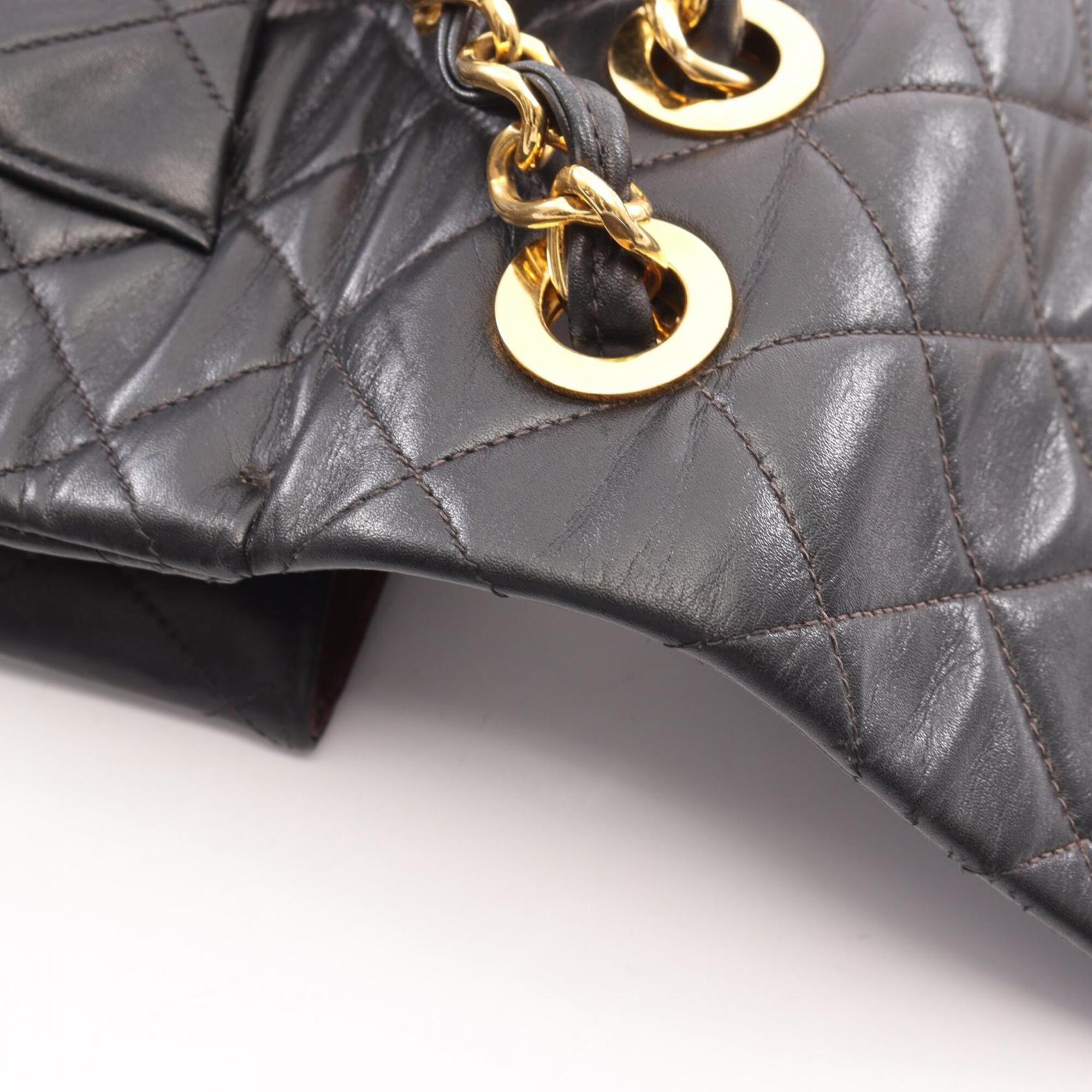 Chanel Black Leather Handbag Shoulder Bag (Pre-Owned)