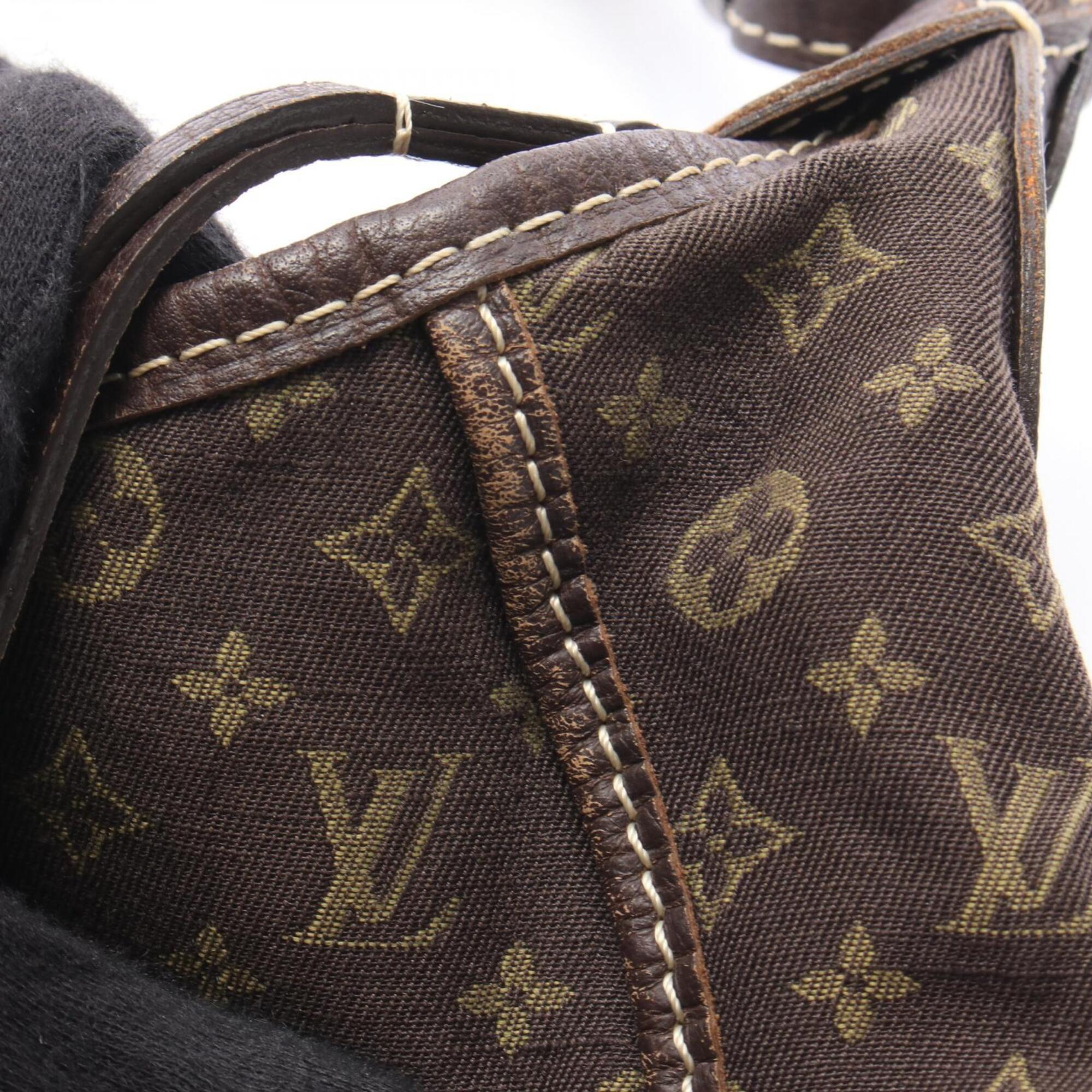 Louis Vuitton Monogram Mini Lin Brown Ebene Monogram Mini Lin Leather Handbag Shoulder Bag (Pre-Owned)