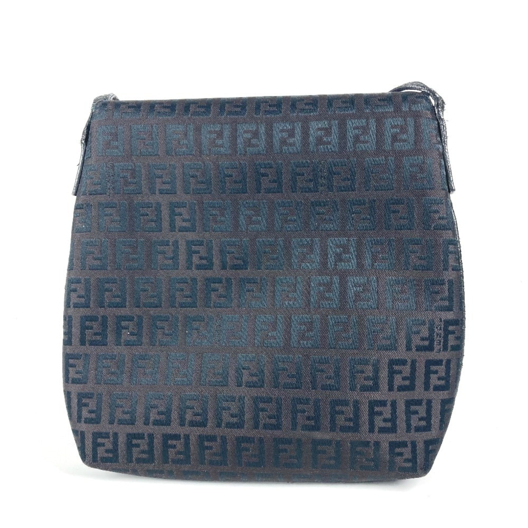 Fendi Black Canvas Leather Pochette Shoulder Bag (Pre-Owned)