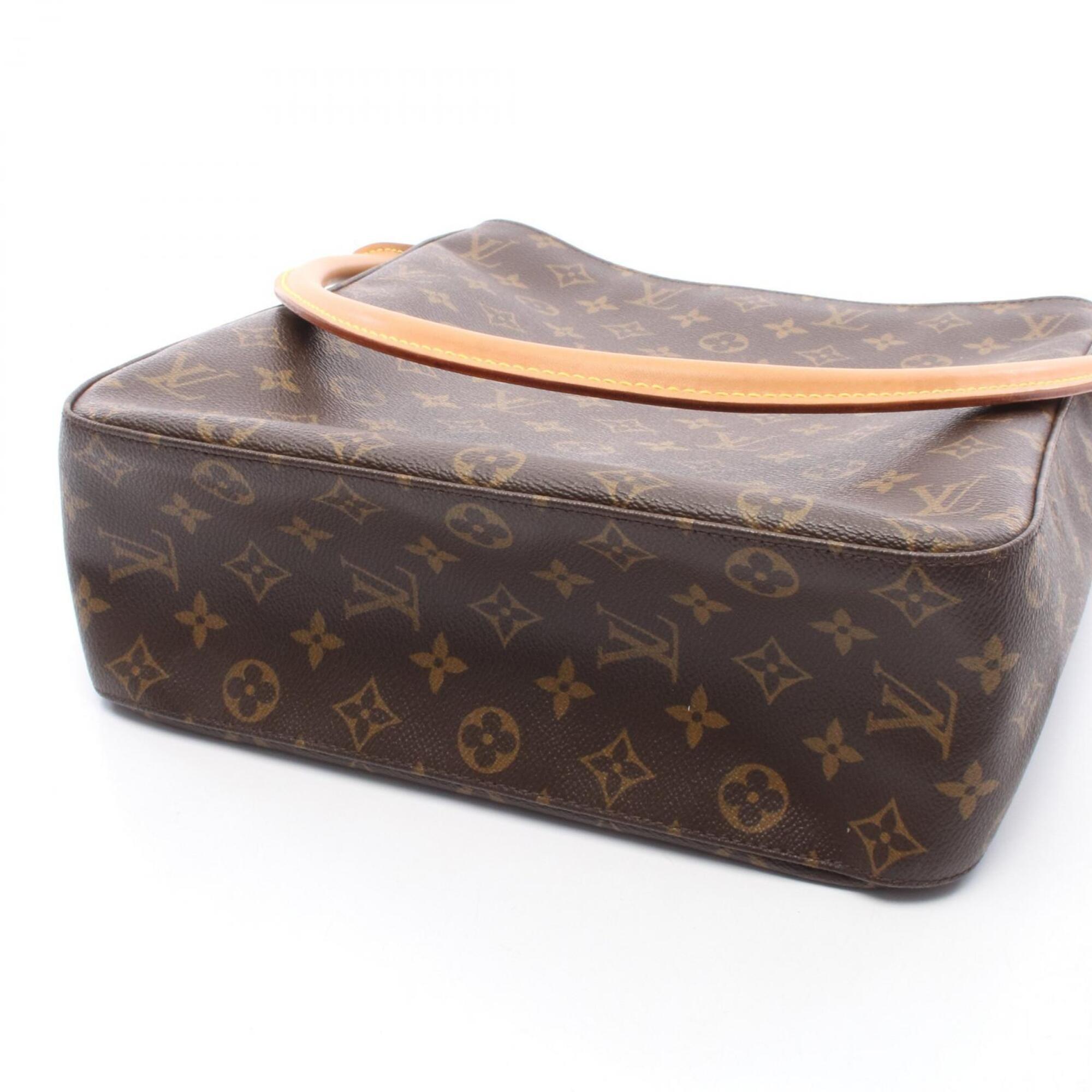 Louis Vuitton Monogram Brown Coated Canvas Leather Handbag Shoulder Bag (Pre-Owned)