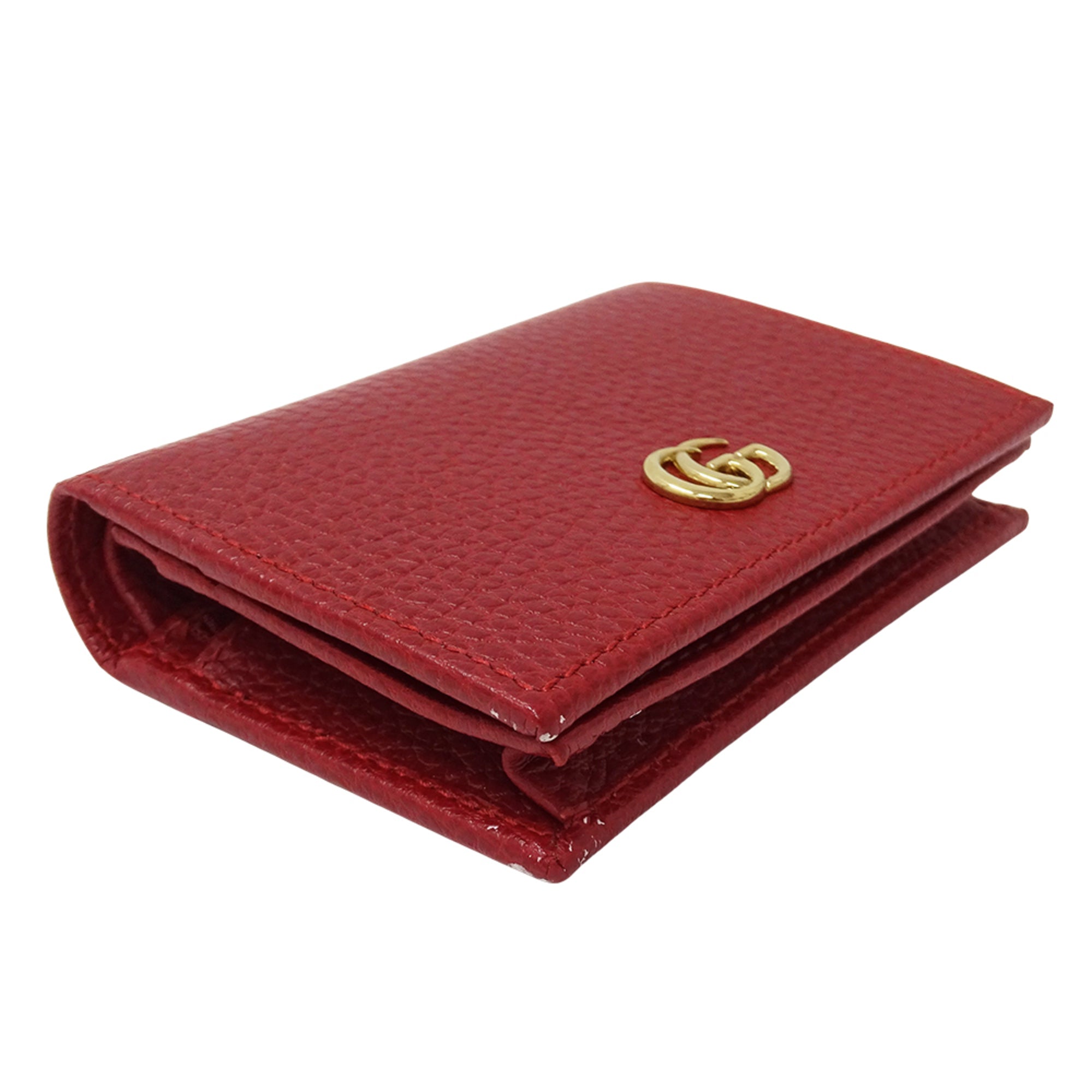 Gucci Red Color Leather Wallet (Bi-Fold) (Pre-Owned)
