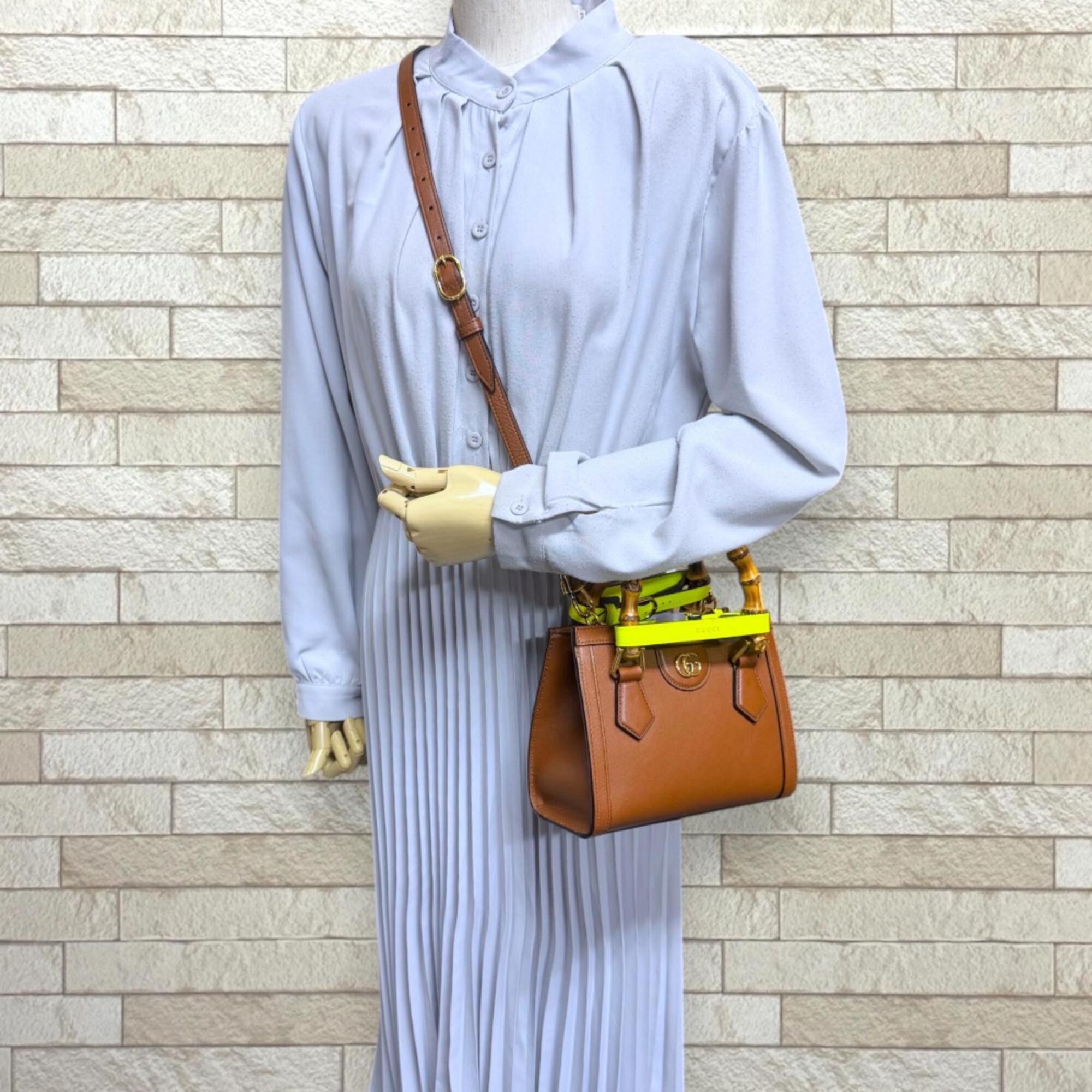 Gucci Brown Leather Shoulder Bag Tote Bag (Pre-Owned)