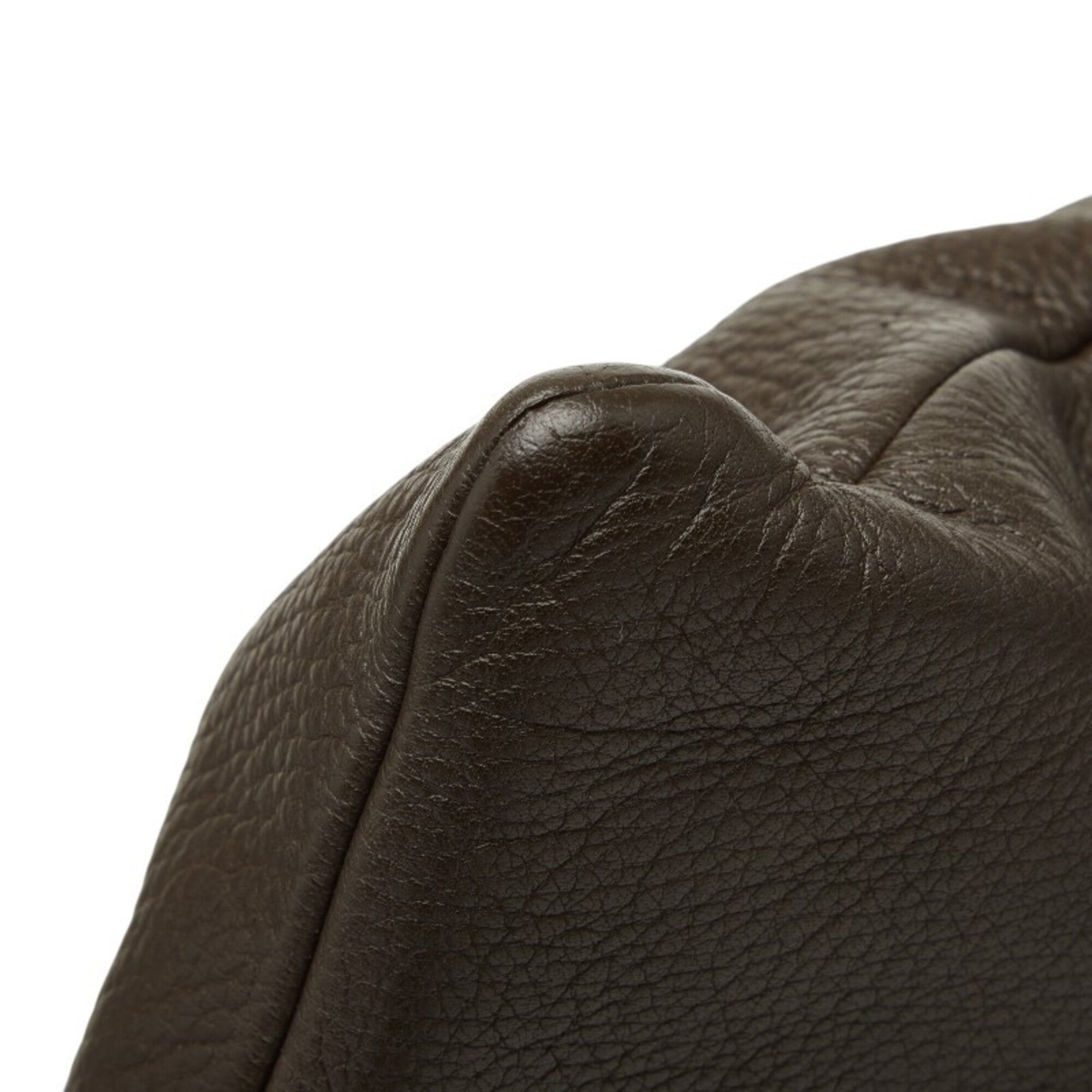 Prada Dark Brown Leather Shoulder Bag (Pre-Owned)
