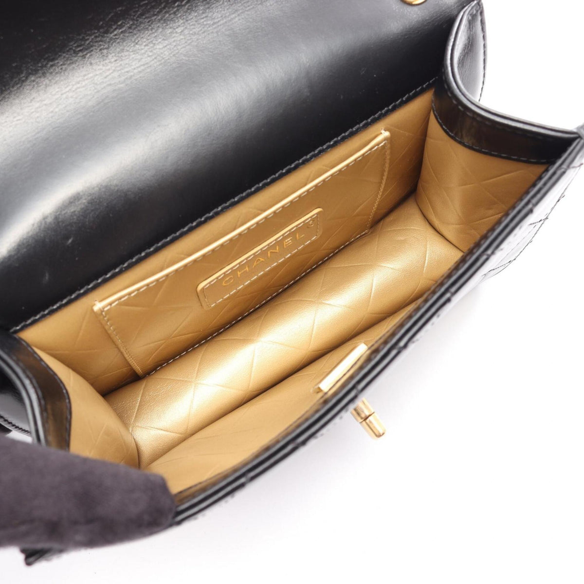 Chanel Black Leather Handbag Shoulder Bag (Pre-Owned)
