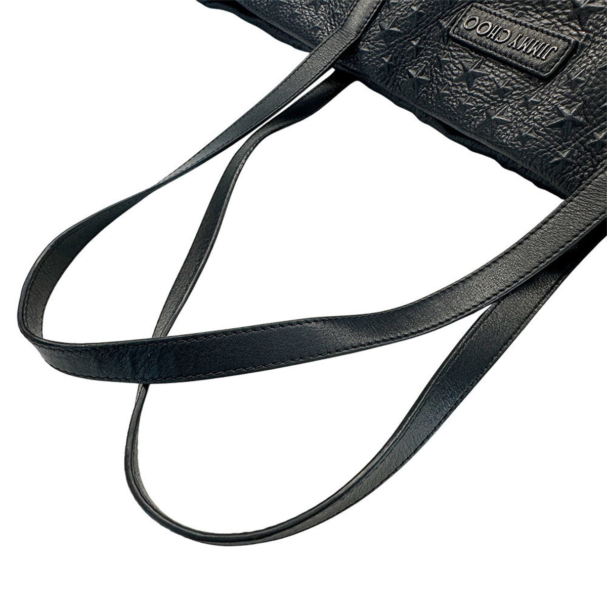 Jimmy Choo Black Camouflage Leather Handbag Tote Bag (Pre-Owned)