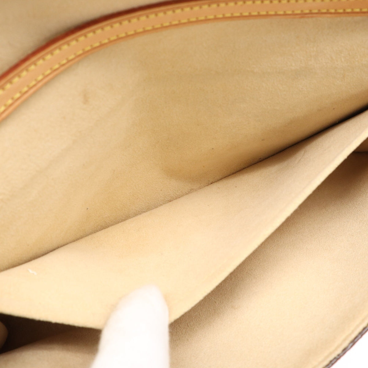 Louis Vuitton Beige Brown Monogram Coated Canvas Leather Pochette Shoulder Bag (Pre-Owned)