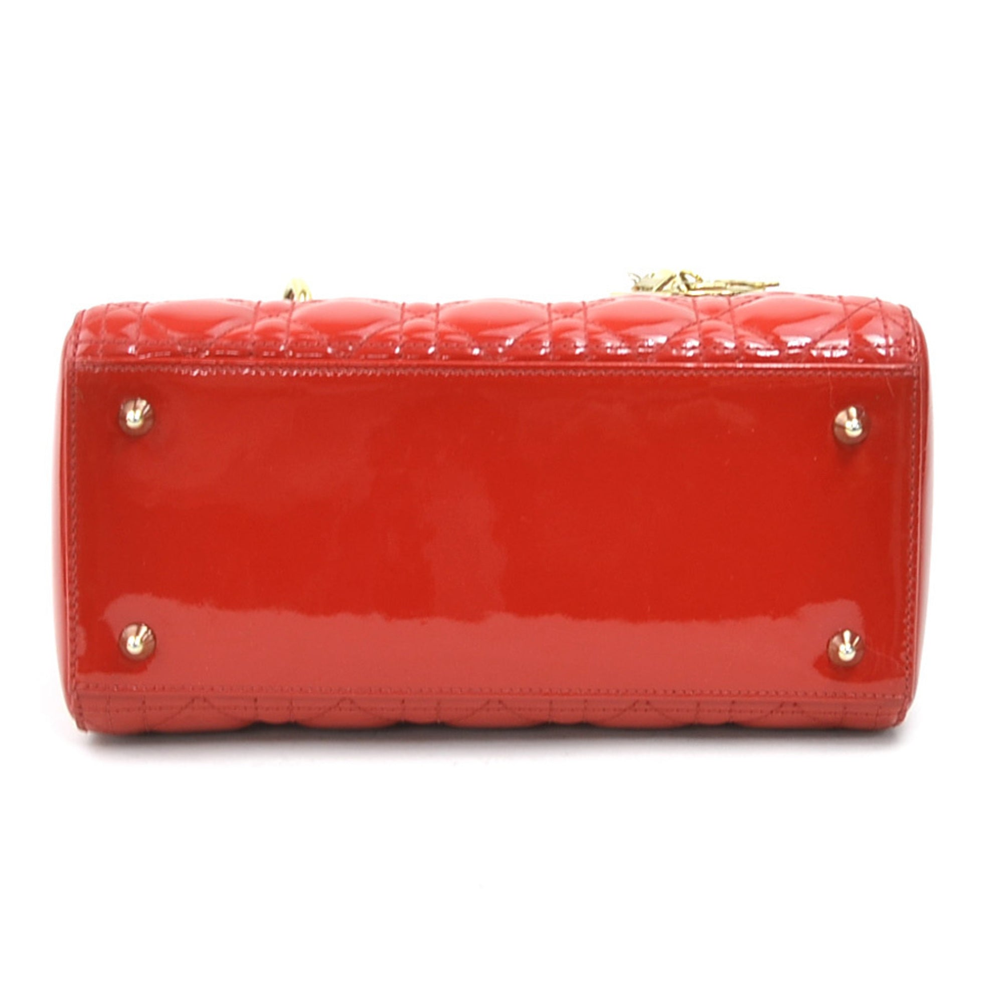 Christian Dior Red Color Patent Leather Handbag Shoulder Bag (Pre-Owned)