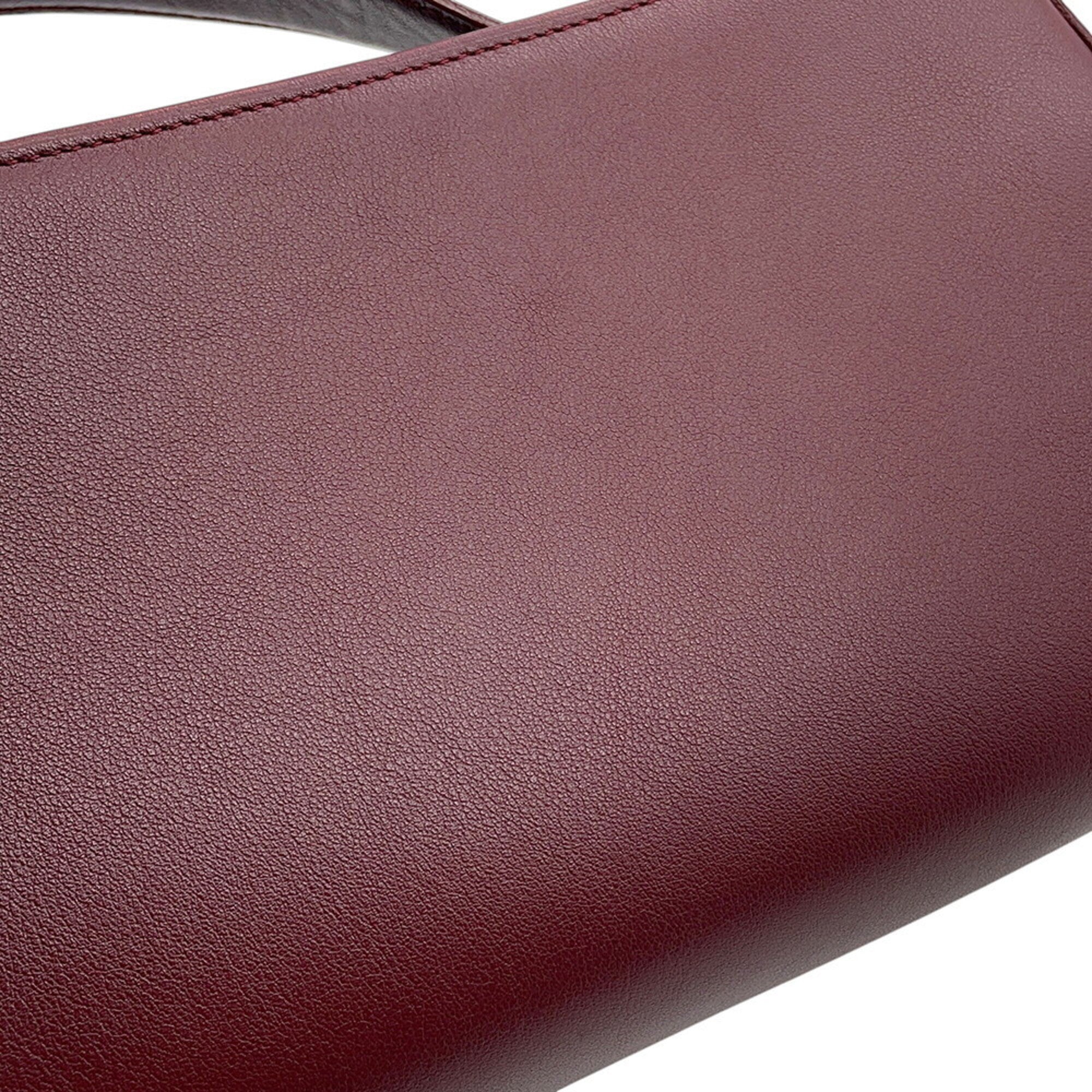 Cartier Cabochon Bordeaux Leather Handbag Shoulder Bag (Pre-Owned)