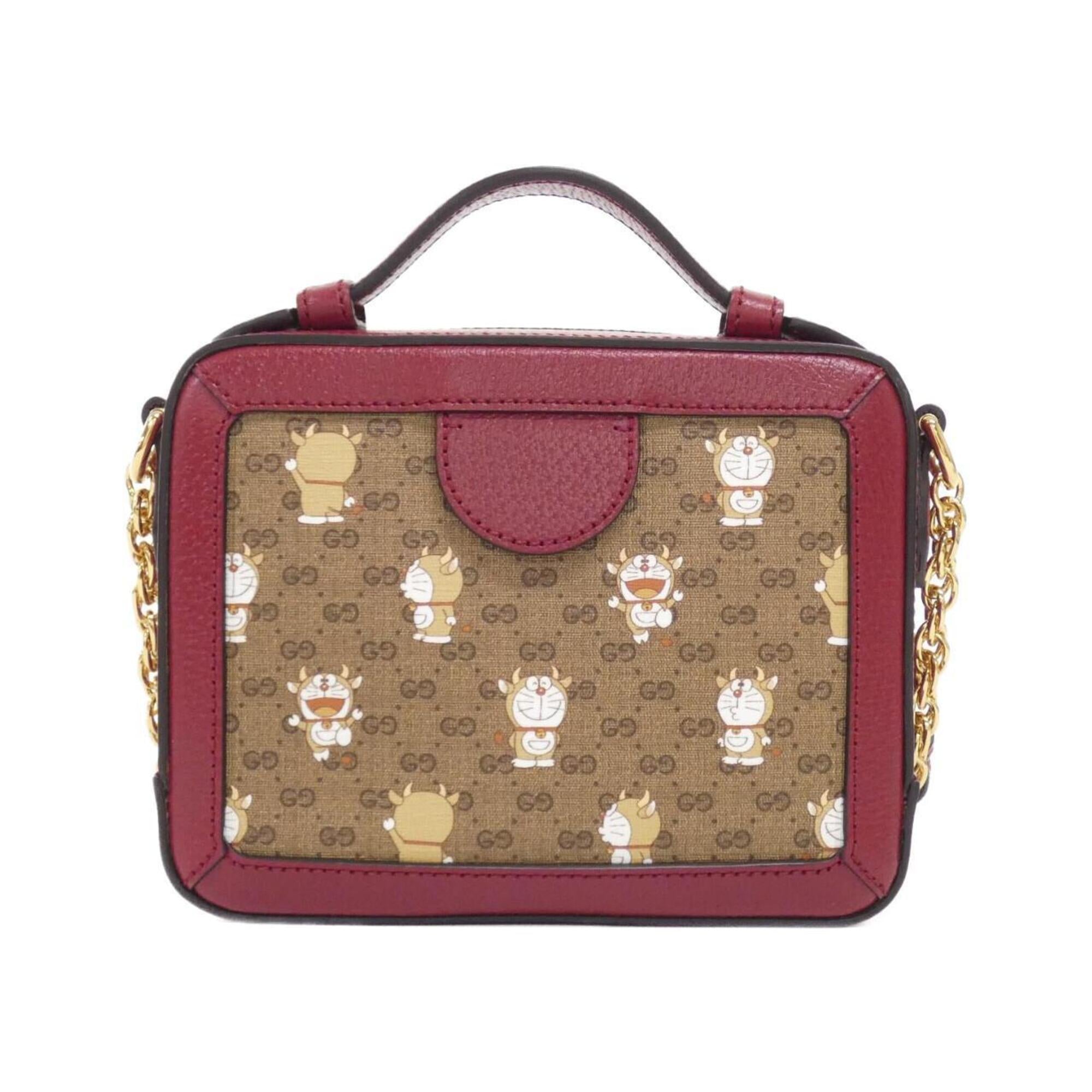 Gucci Beige Cherry Red Gg Supreme Leather Shoulder Bag (Pre-Owned)