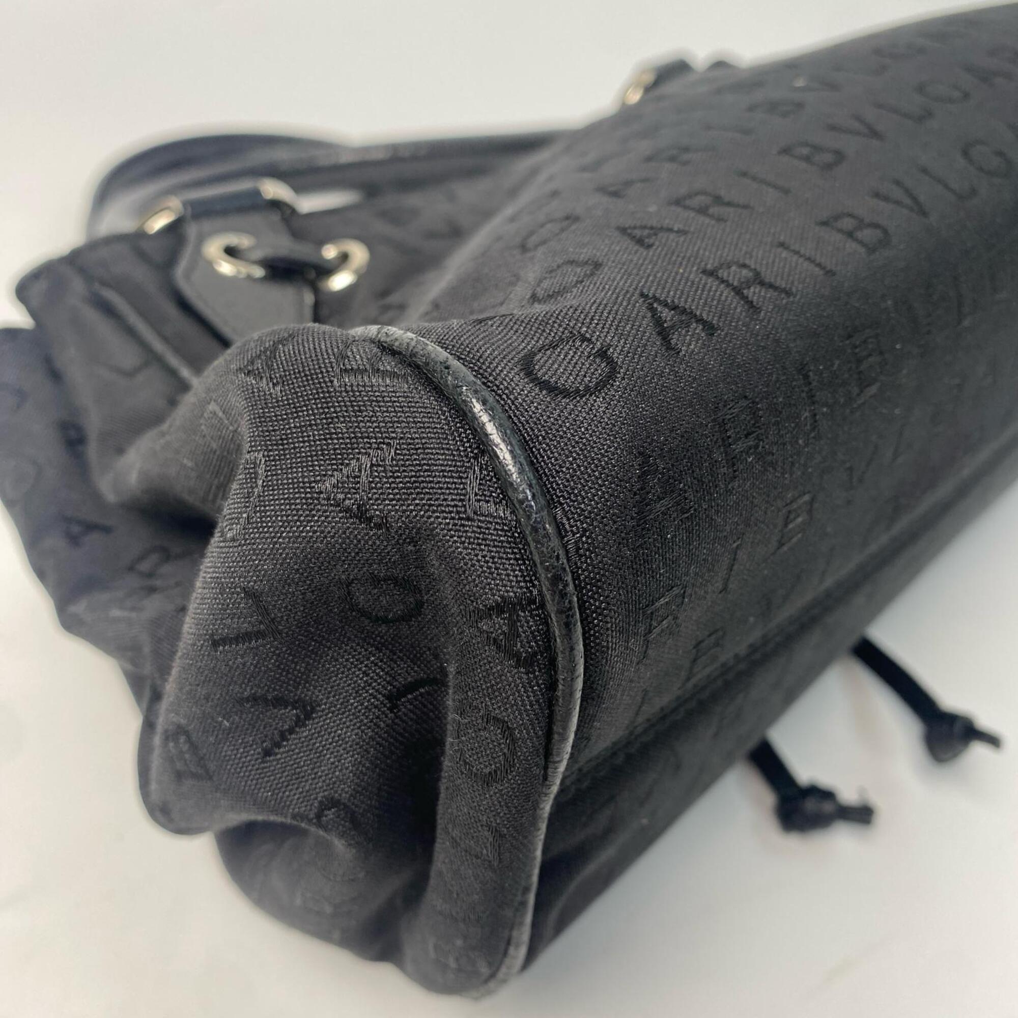 Bvlgari Black Canvas Leather Handbag (Pre-Owned)
