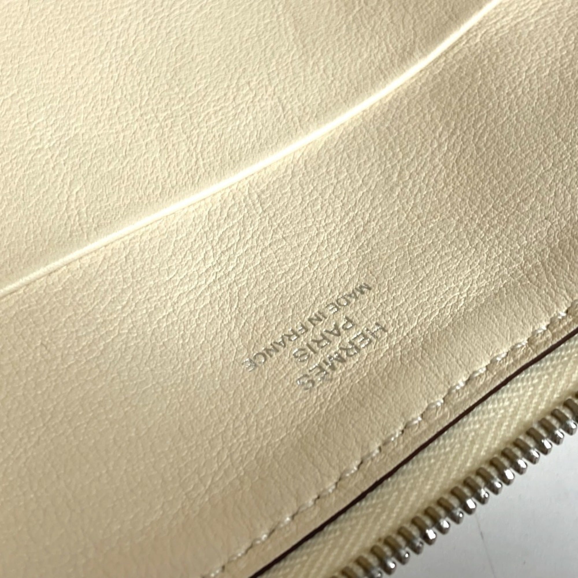 Hermes Ivory Leather Clutch Bag Pouch (Pre-Owned)