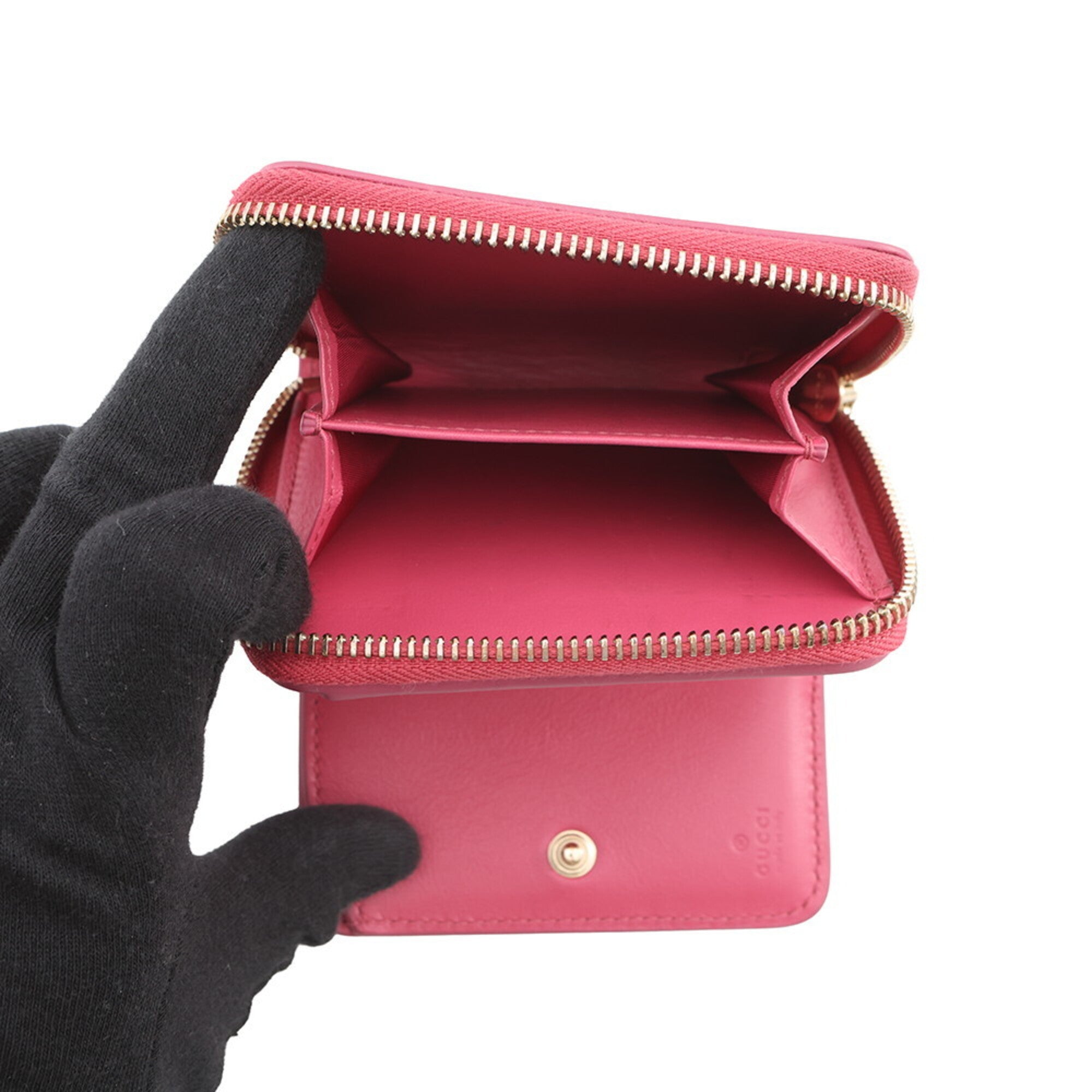 Gucci Bamboo Pink Leather Wallet (Bi-Fold) (Pre-Owned)
