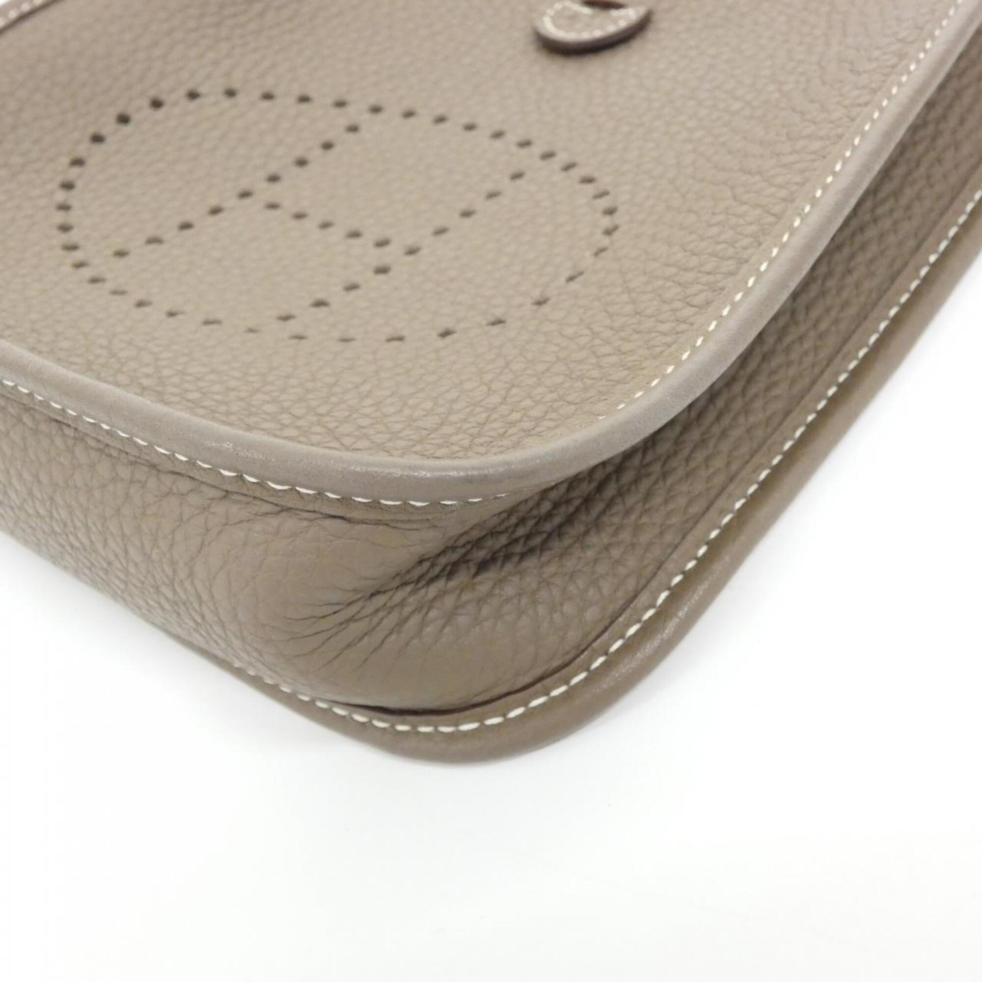 Hermes Blue Indigo Etoupe Gray Taurillon Clemence Leather Shoulder Bag (Pre-Owned)