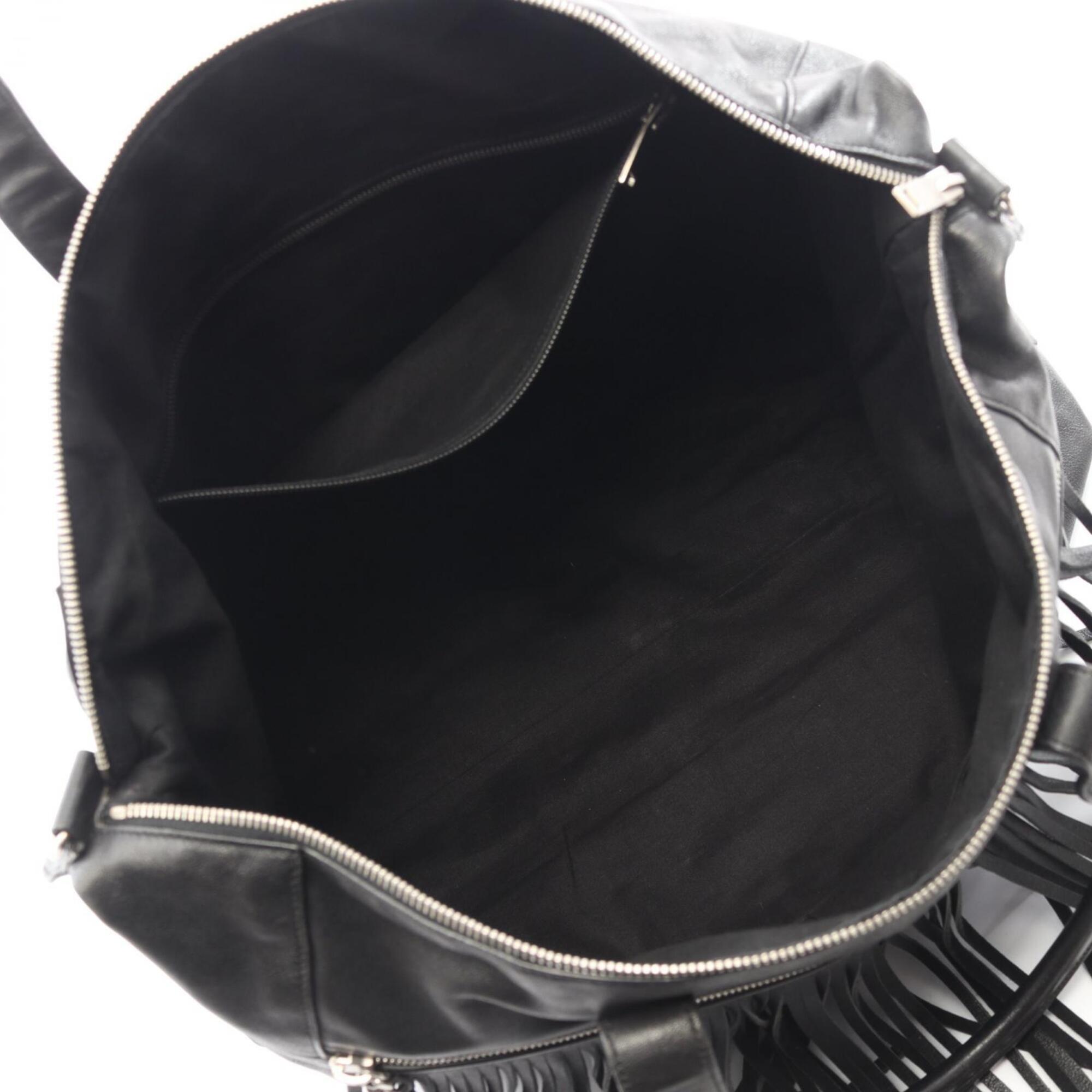 Yves Saint Laurent Black Leather Handbag Tote Bag (Pre-Owned)