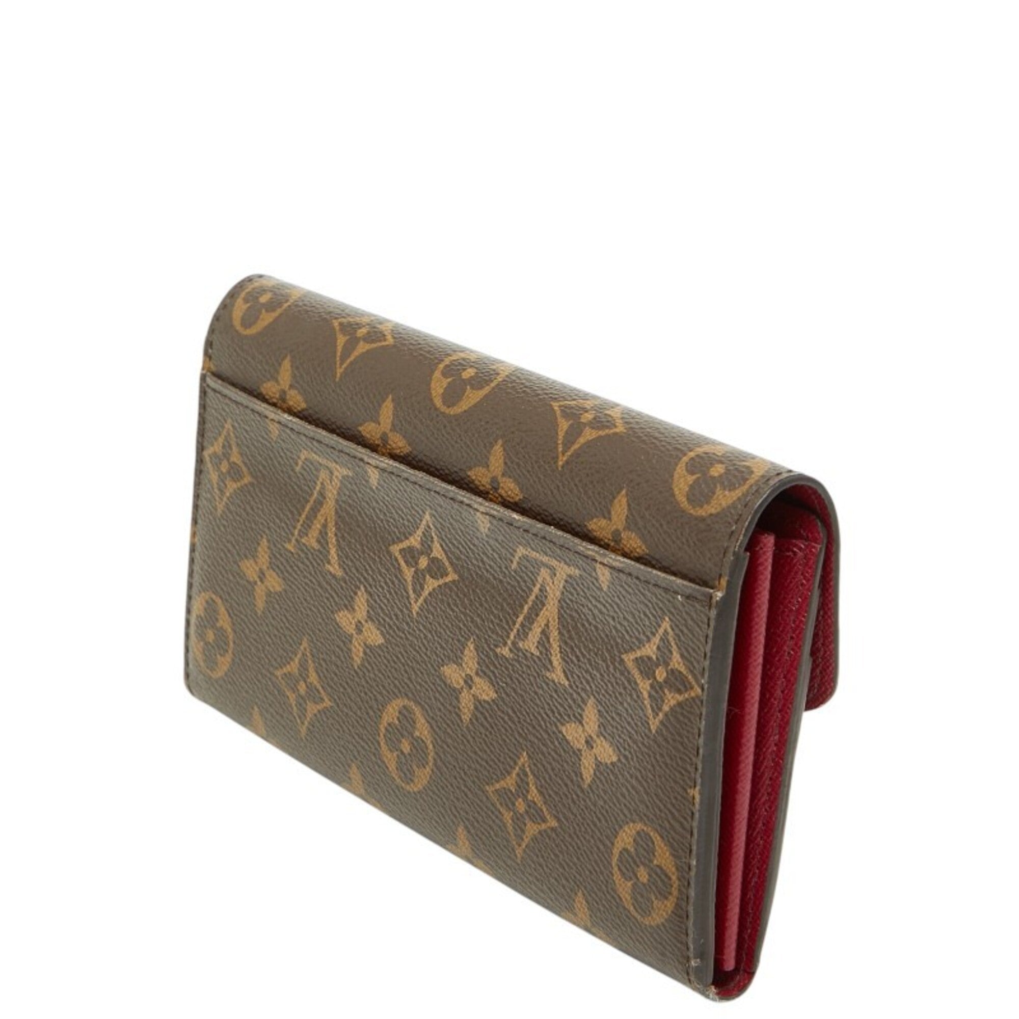Louis Vuitton Monogram Brown Fuchsia Pvc Leather Long Wallet (Bi-Fold) (Pre-Owned)