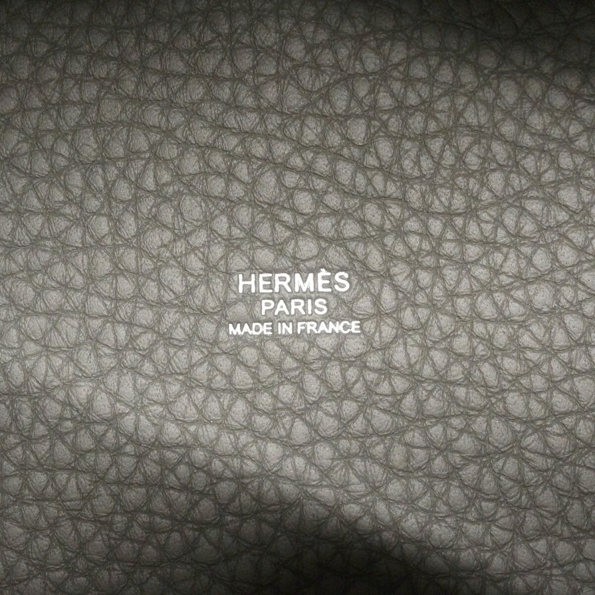 Hermes Gray Taurillon Clemence Leather Handbag (Pre-Owned)