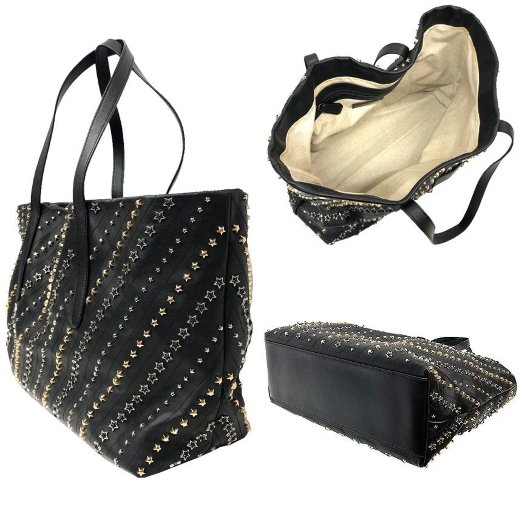 Jimmy Choo Black Leather Tote Bag (Pre-Owned)