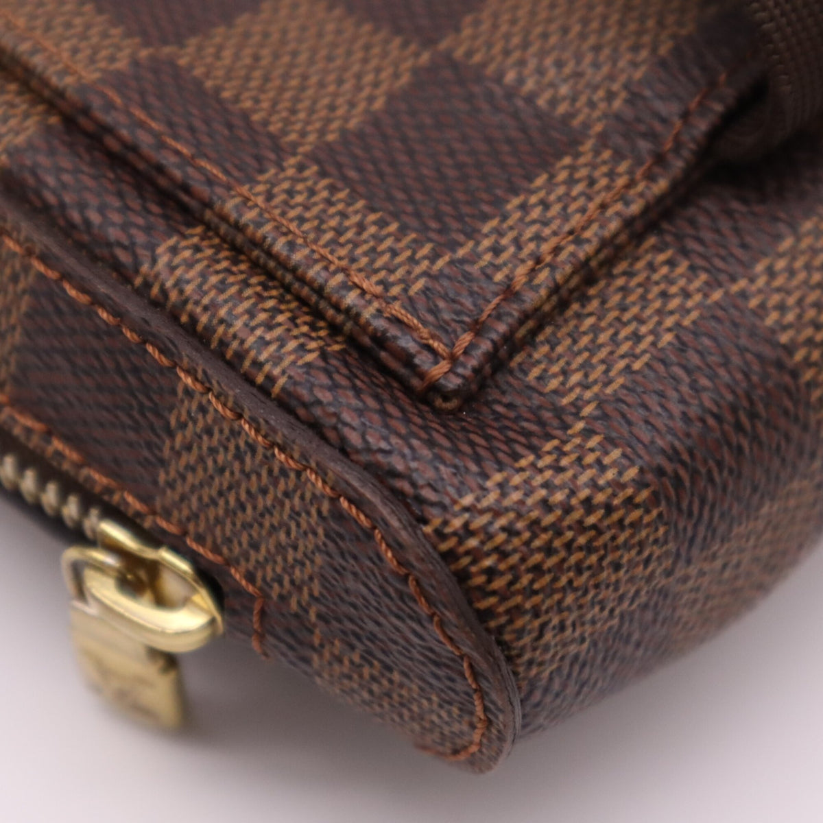 Louis Vuitton Damier Beige Brown Coated Canvas Leather Shoulder Bag (Pre-Owned)